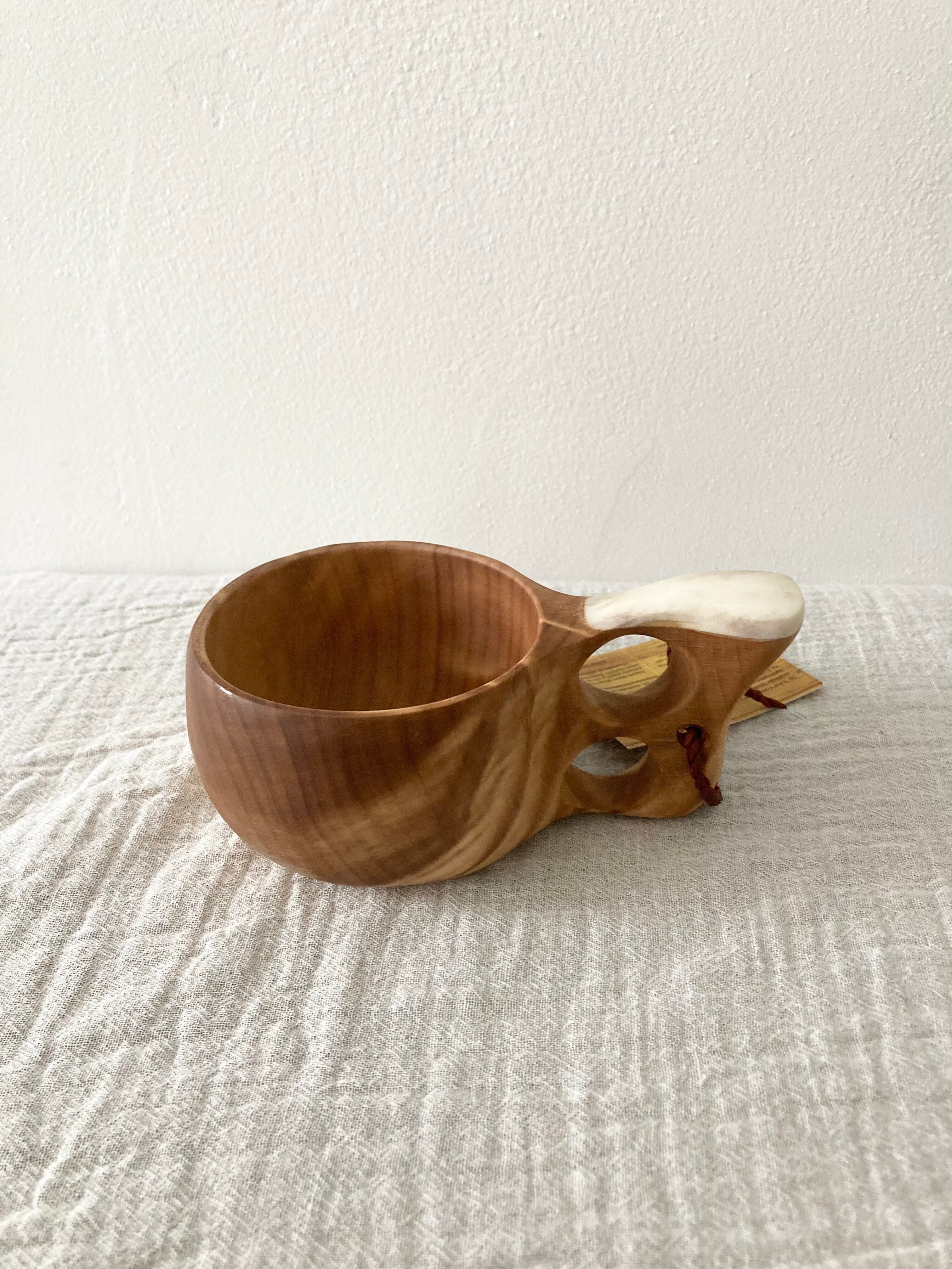 美品】良岳氏作 木製コーヒーカップ けやき・花梨（2脚セット） 美品