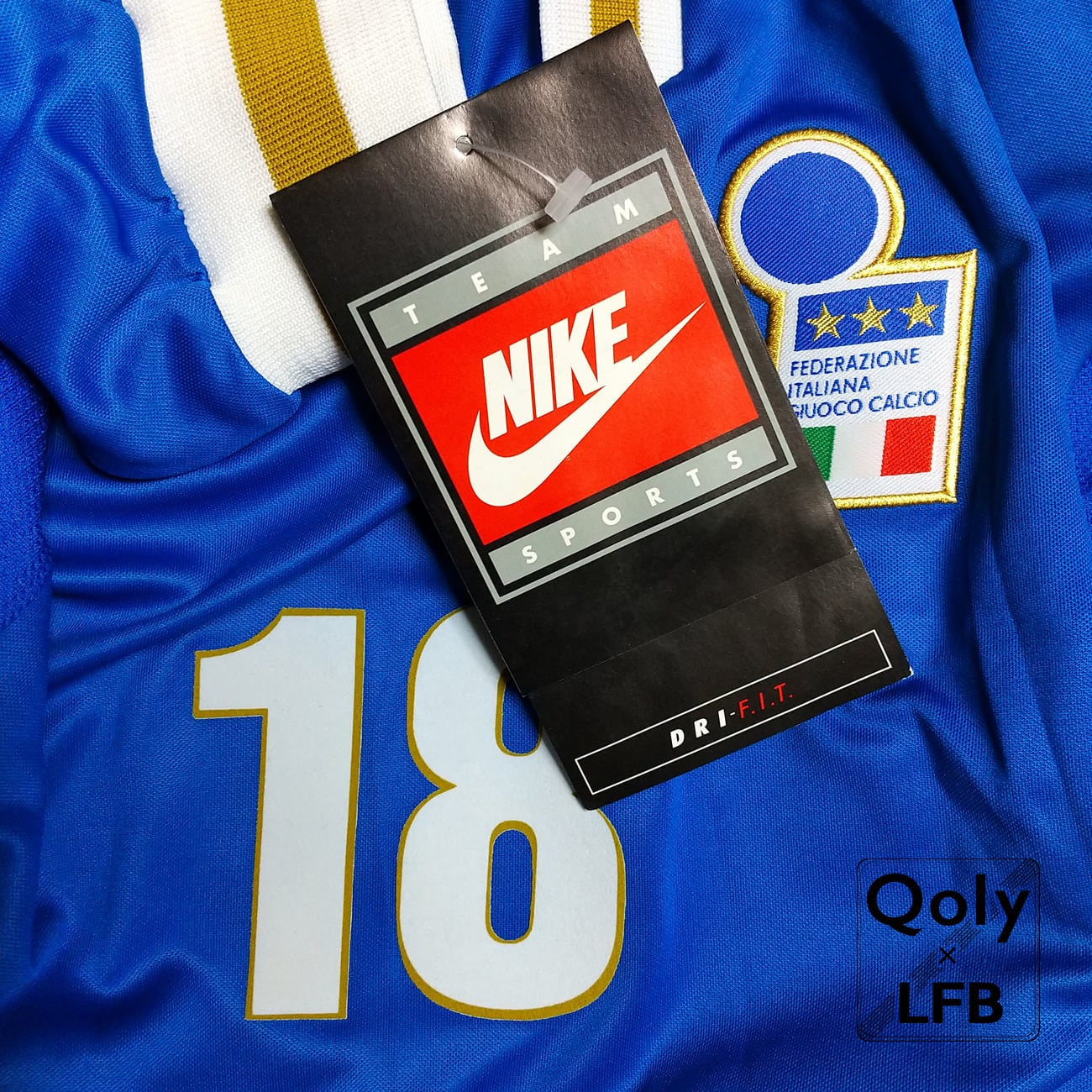 イタリア代表 1996 Nike 選手用 ホーム長袖 ユニフォーム #18