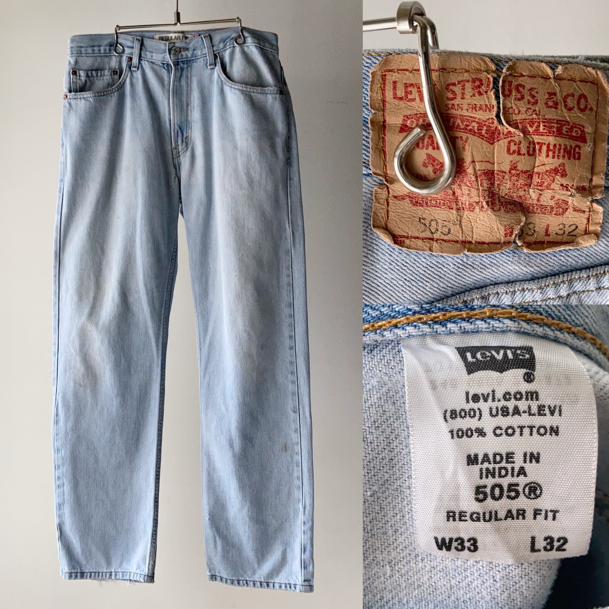 Levi's 505 ストレートデニムパンツ 色落ち W33 L32【0618A36