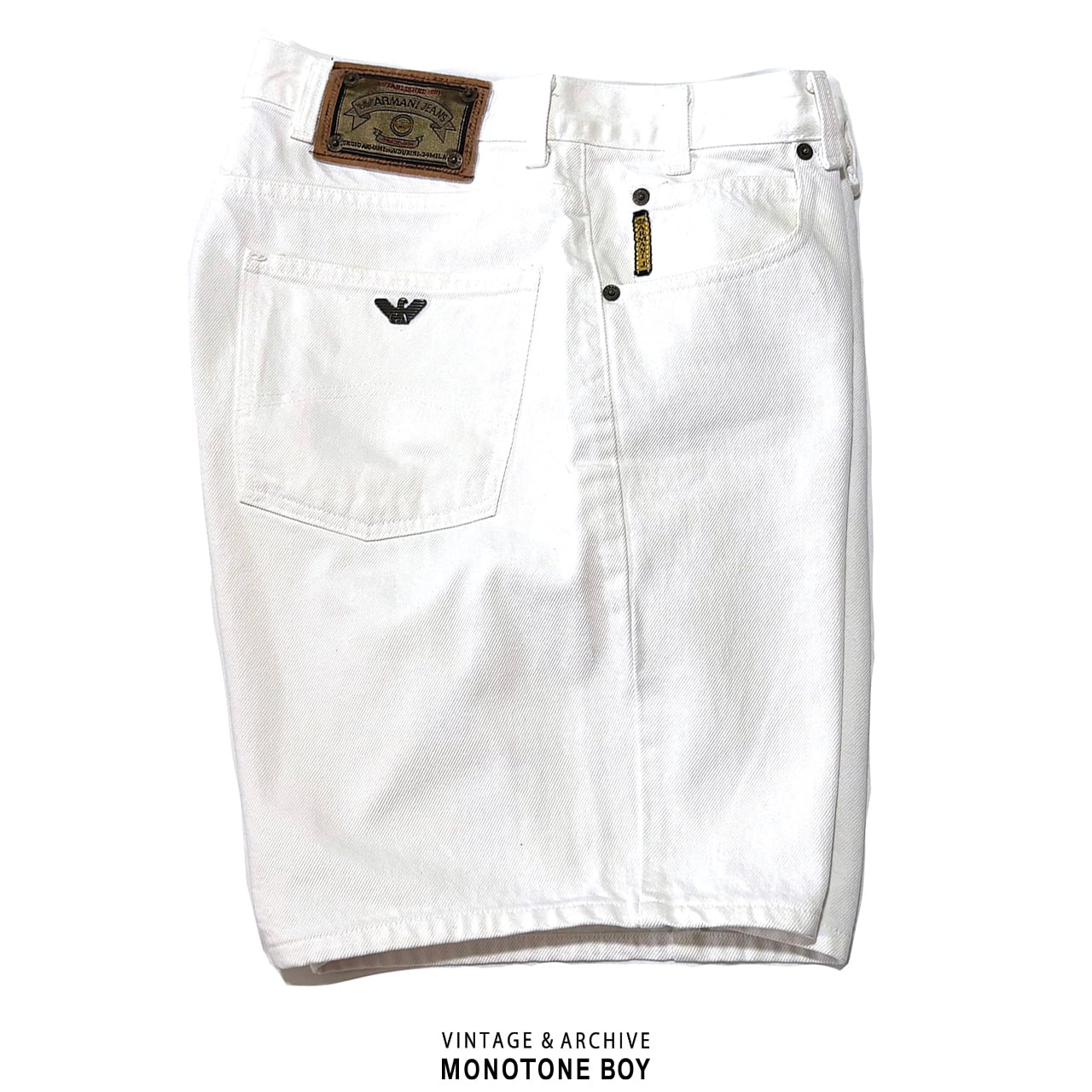 W81cm 90's ARMANI JEANS White denim shorts made in Italy W33