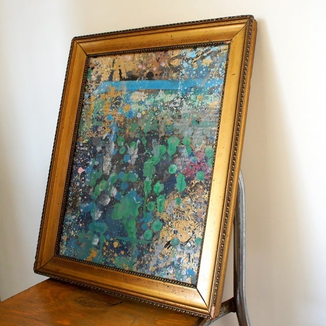 無題」 段ボールにアクリル * 現代美術 アート作品 アンティーク