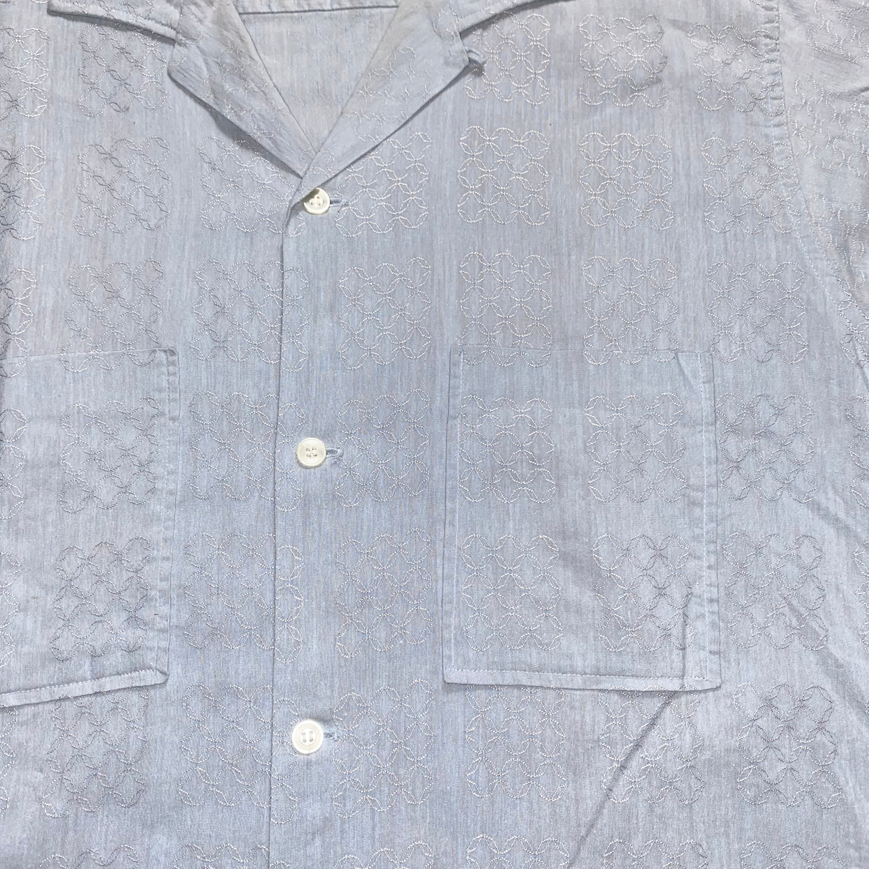 vintage 1960's TOPCRAFT open collar shirt “flower of life” | NOIR