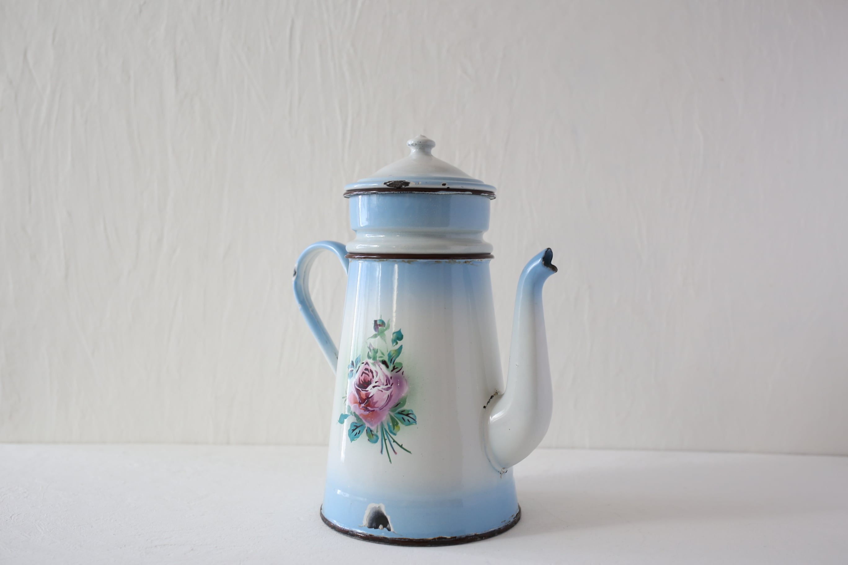 フランス アンティーク JAPY社 ホーロー Cafetiere コーヒーポット