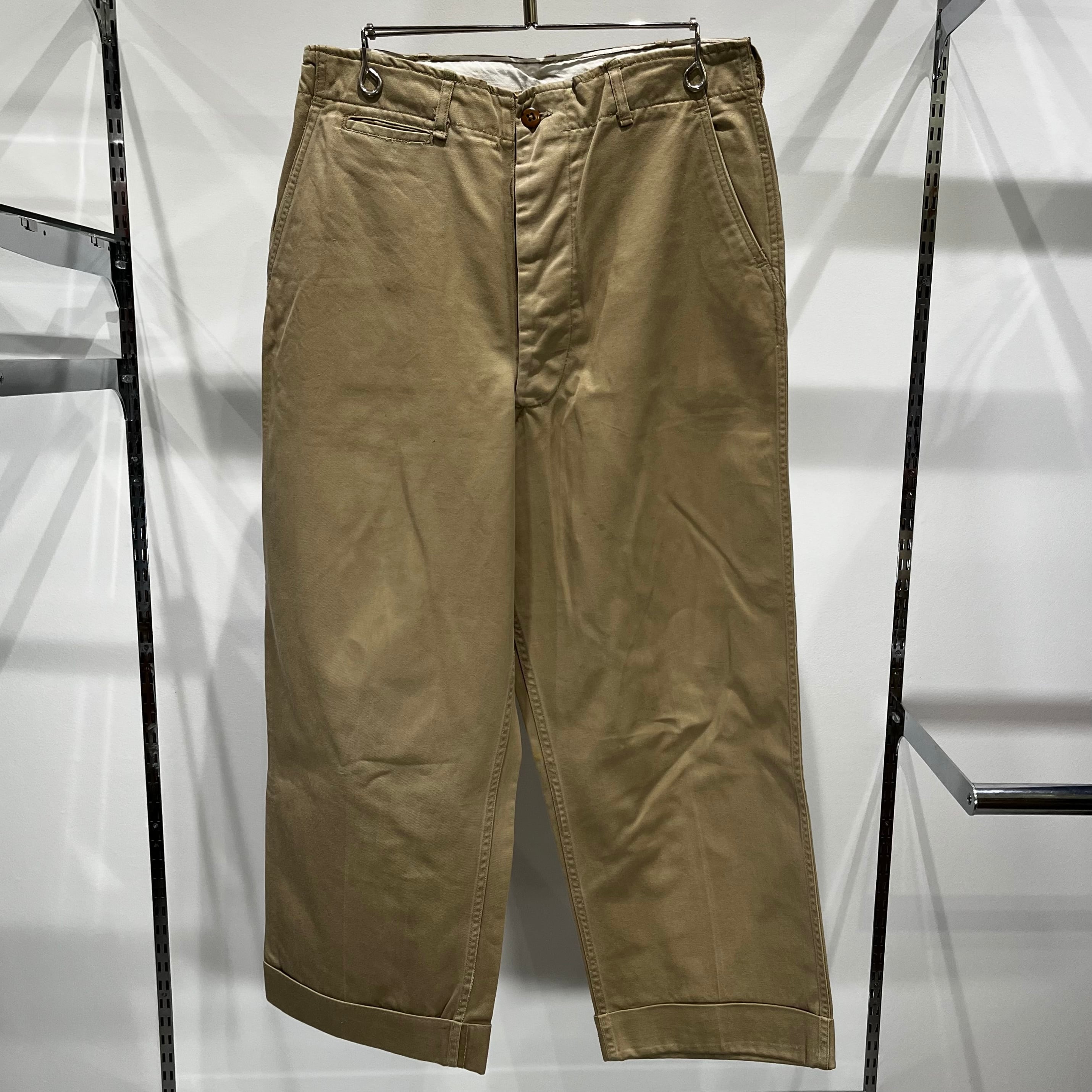 40s US ARMY M-45 45Khaki Chino Trousers 45カーキ チノパン 軍チノ