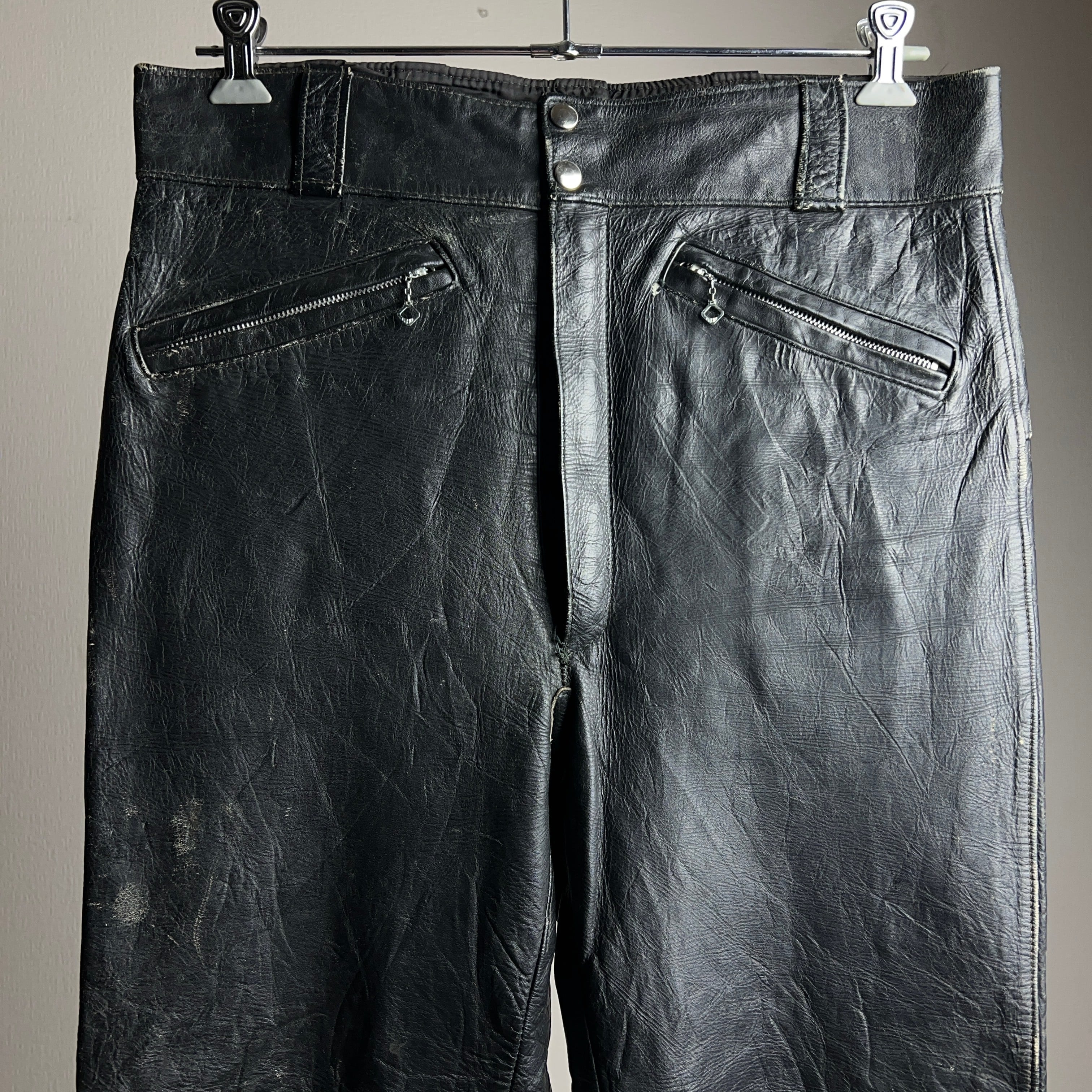 60's HARLEY-DAVIDSON Leather Pants Black SIZE 34 60年代 ハーレー
