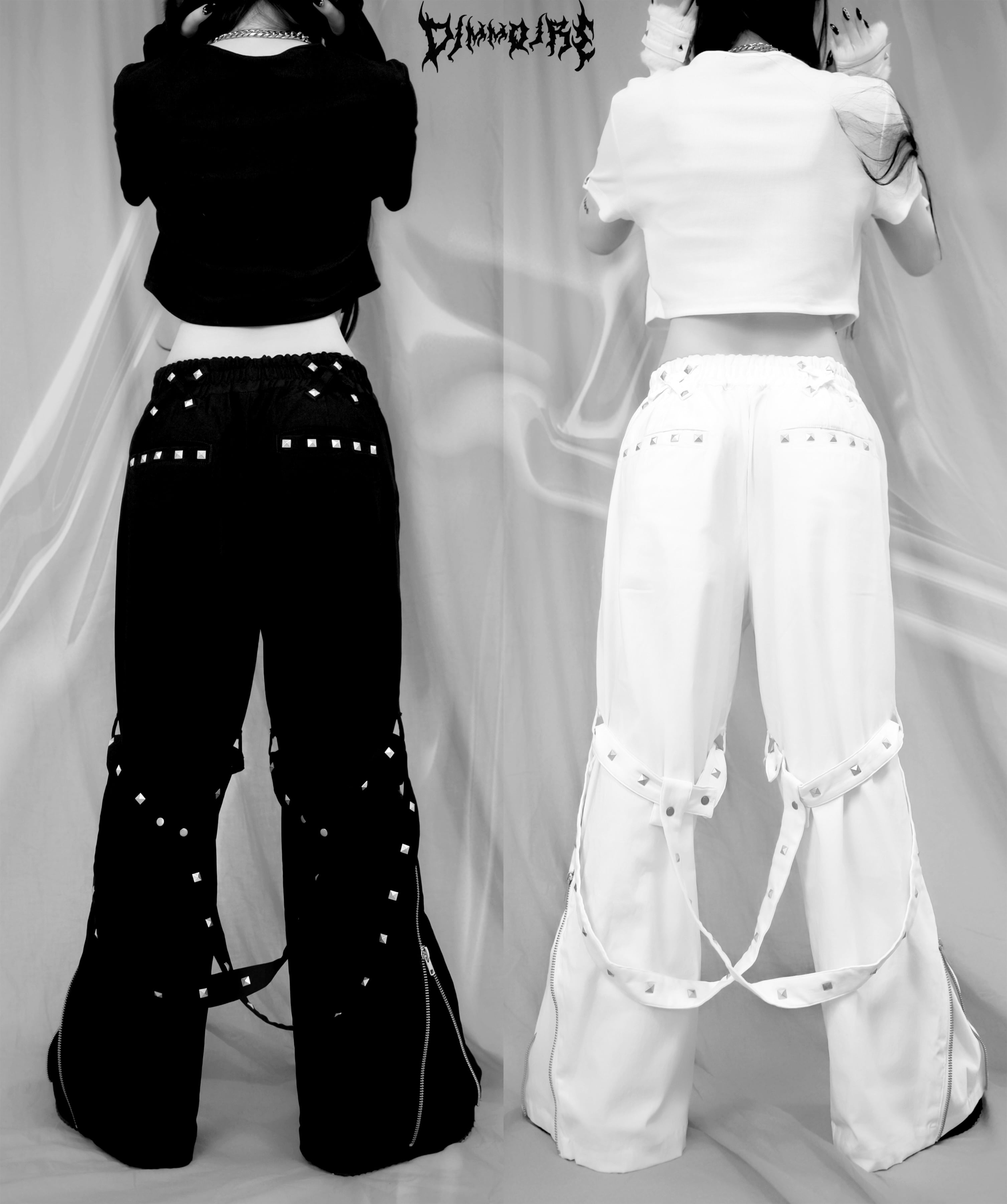 スタッズボンテージパンツ【White】 | DimMoire