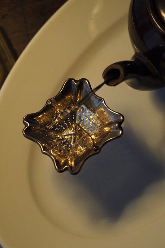フランス 銀ティーストレーナー-antique silver tea strainer
