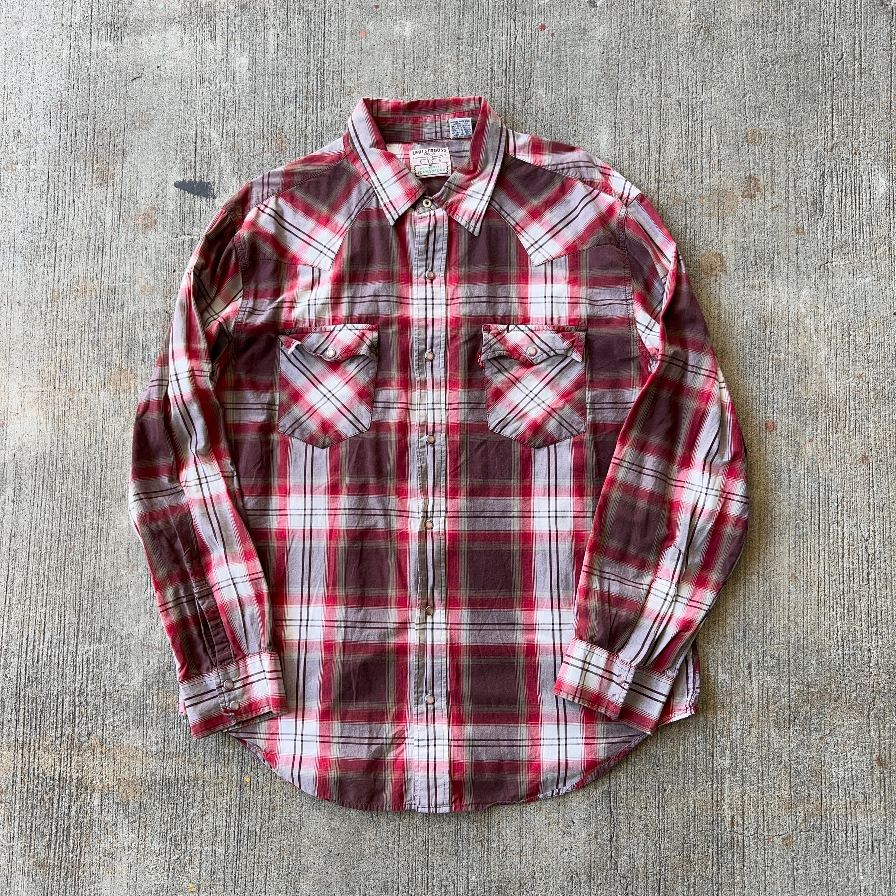 Levi's オンブレチェック ウエスタンシャツ SIZE L【0905A01