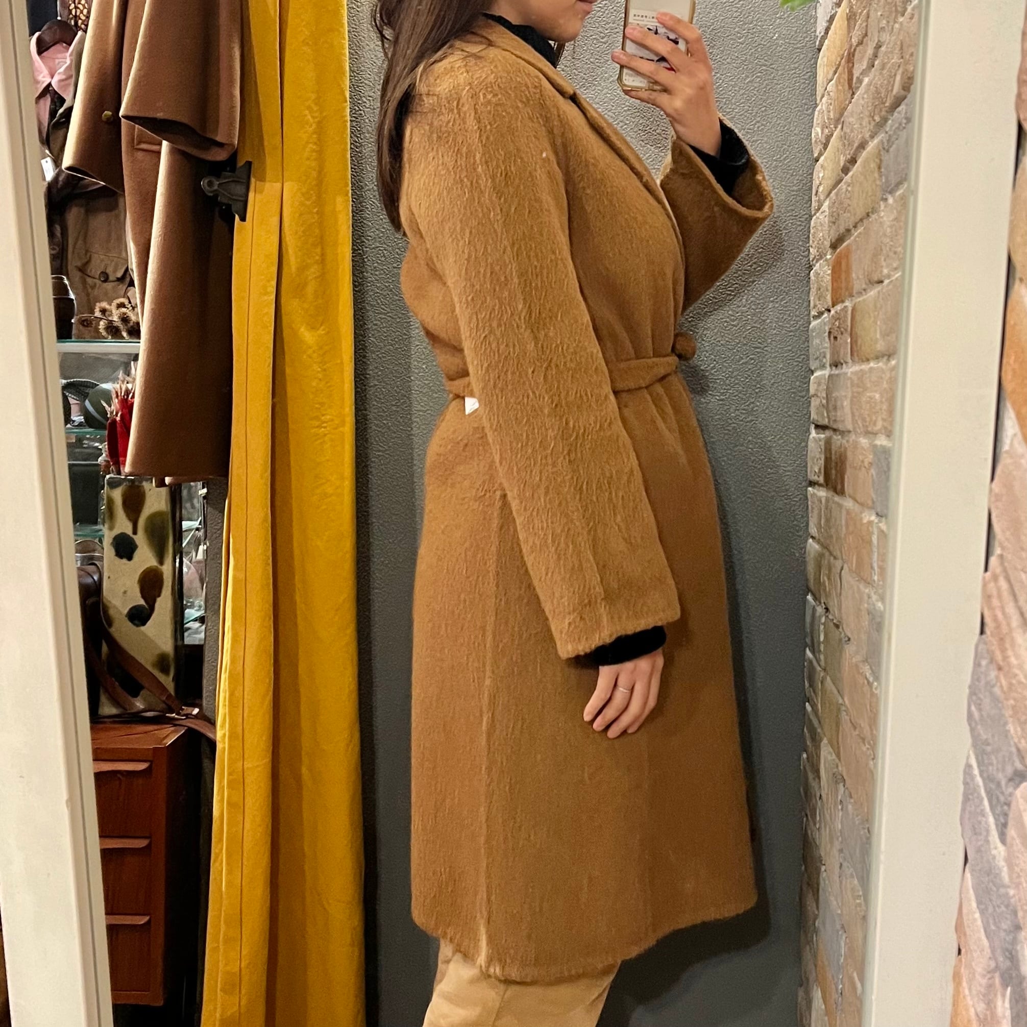 made in italy” wool&mohair,alpaca coat イタリア製 piacenza生地
