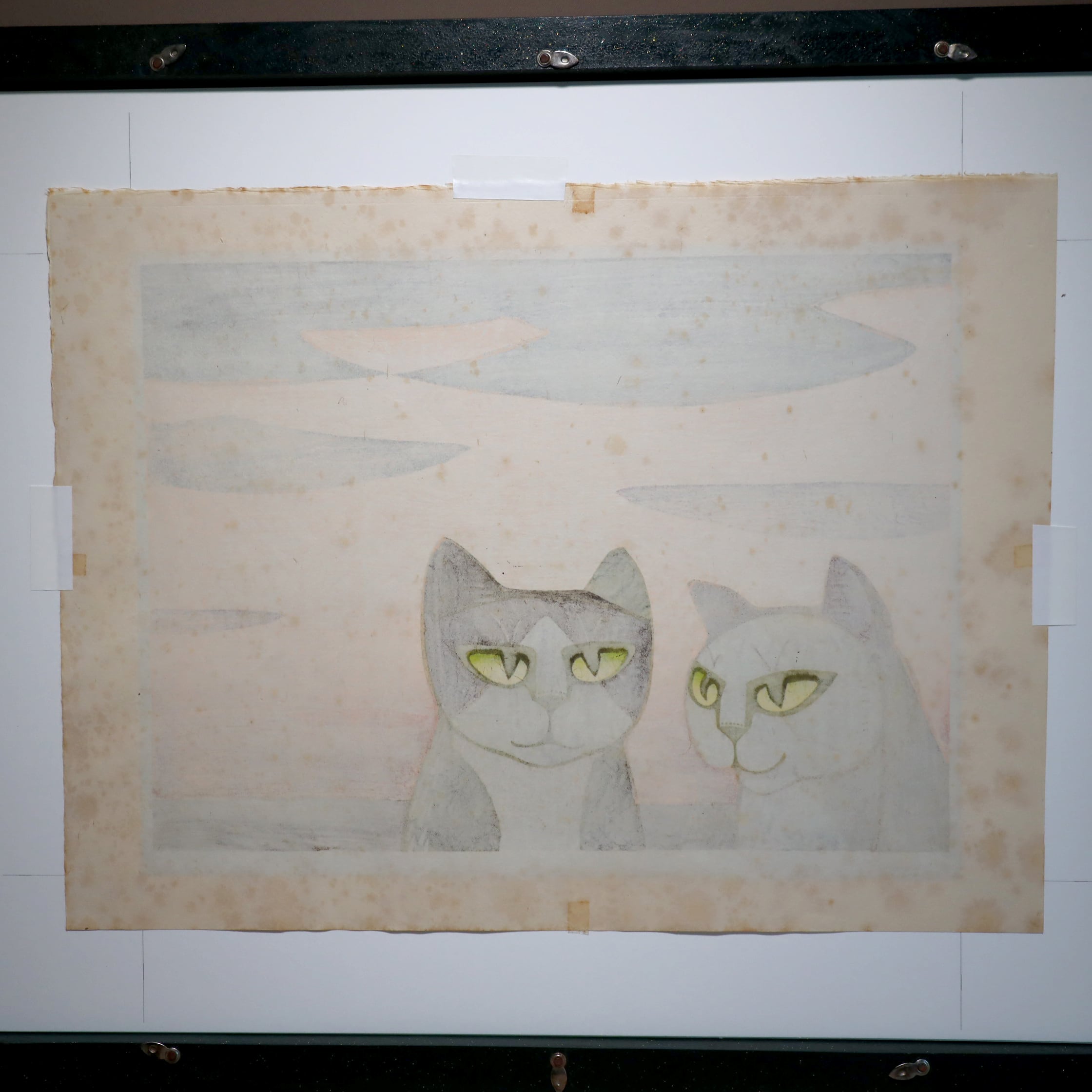 稲垣知雄1972年作品「夕暮の猫」版画 | 禅林堂