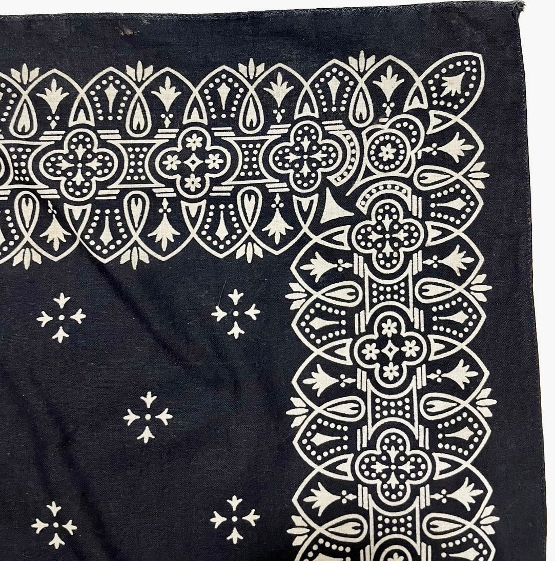 60s アイアンクロス RN14193 vintage BANDANA USA製 ブラック