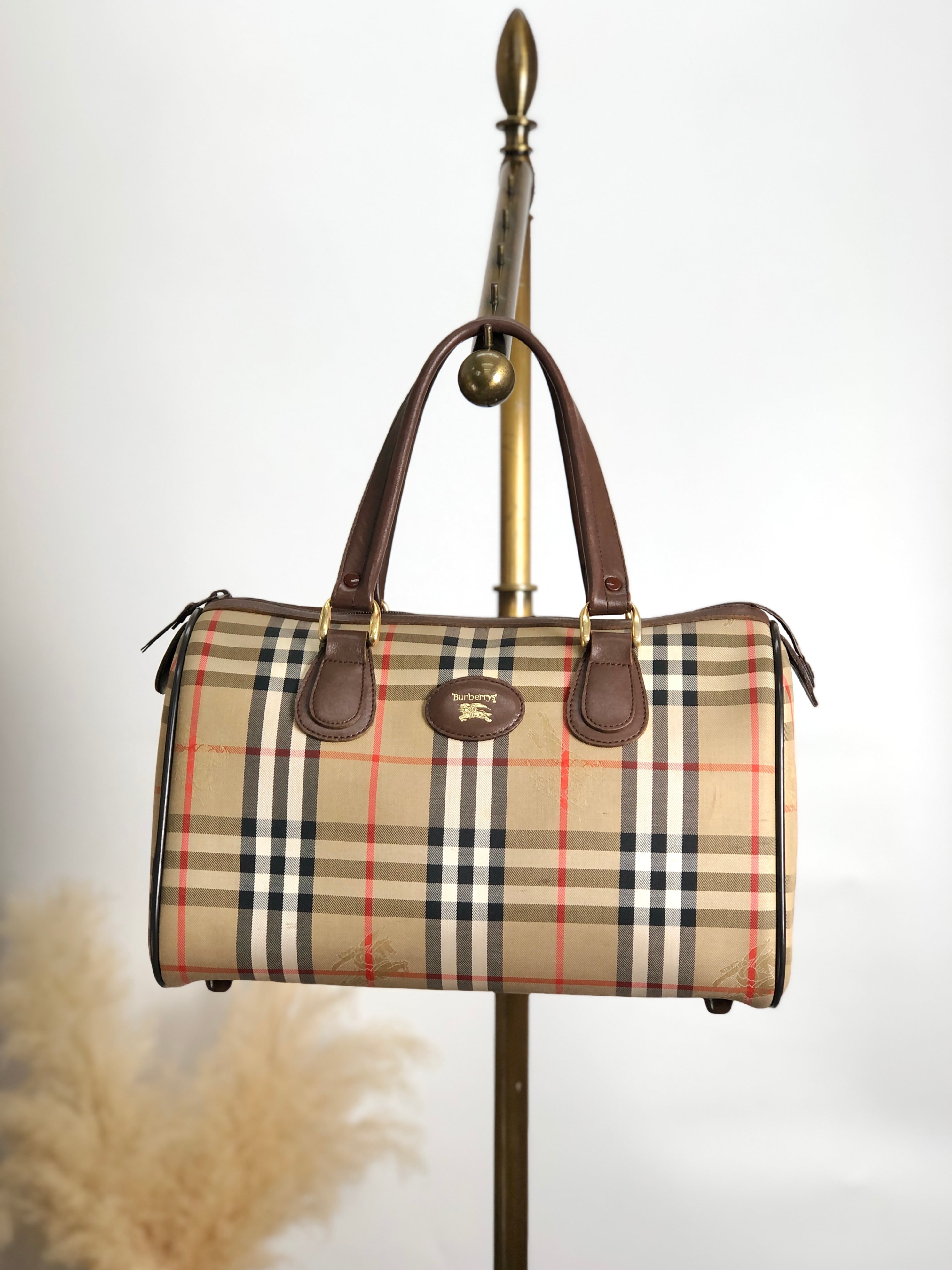 BURBERRY バーバリー ハンドバッグ ベージュ ロゴ キャンバス