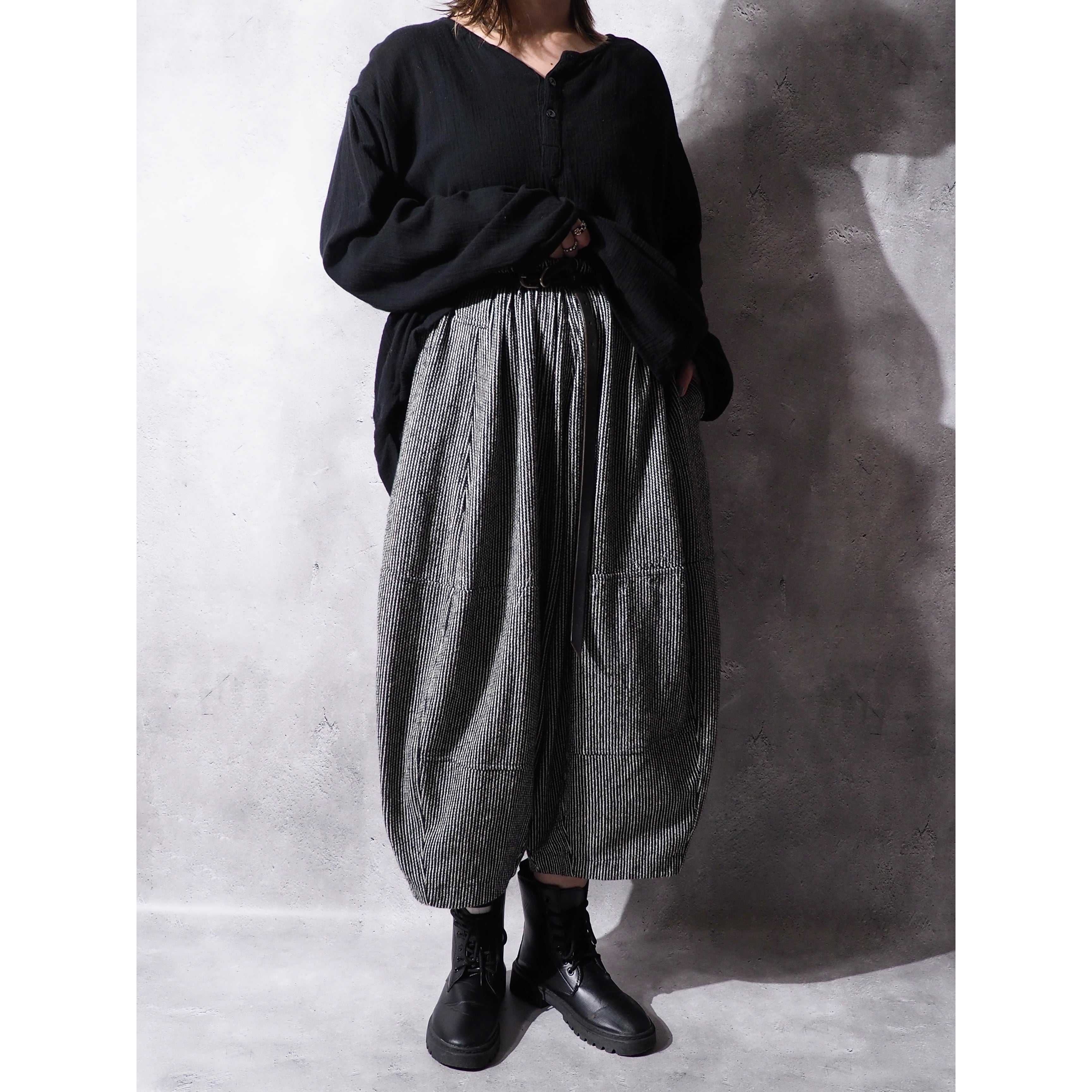 萌 - moyuru ” Cotton Wide tapered Balloon pants | 古着屋 結々