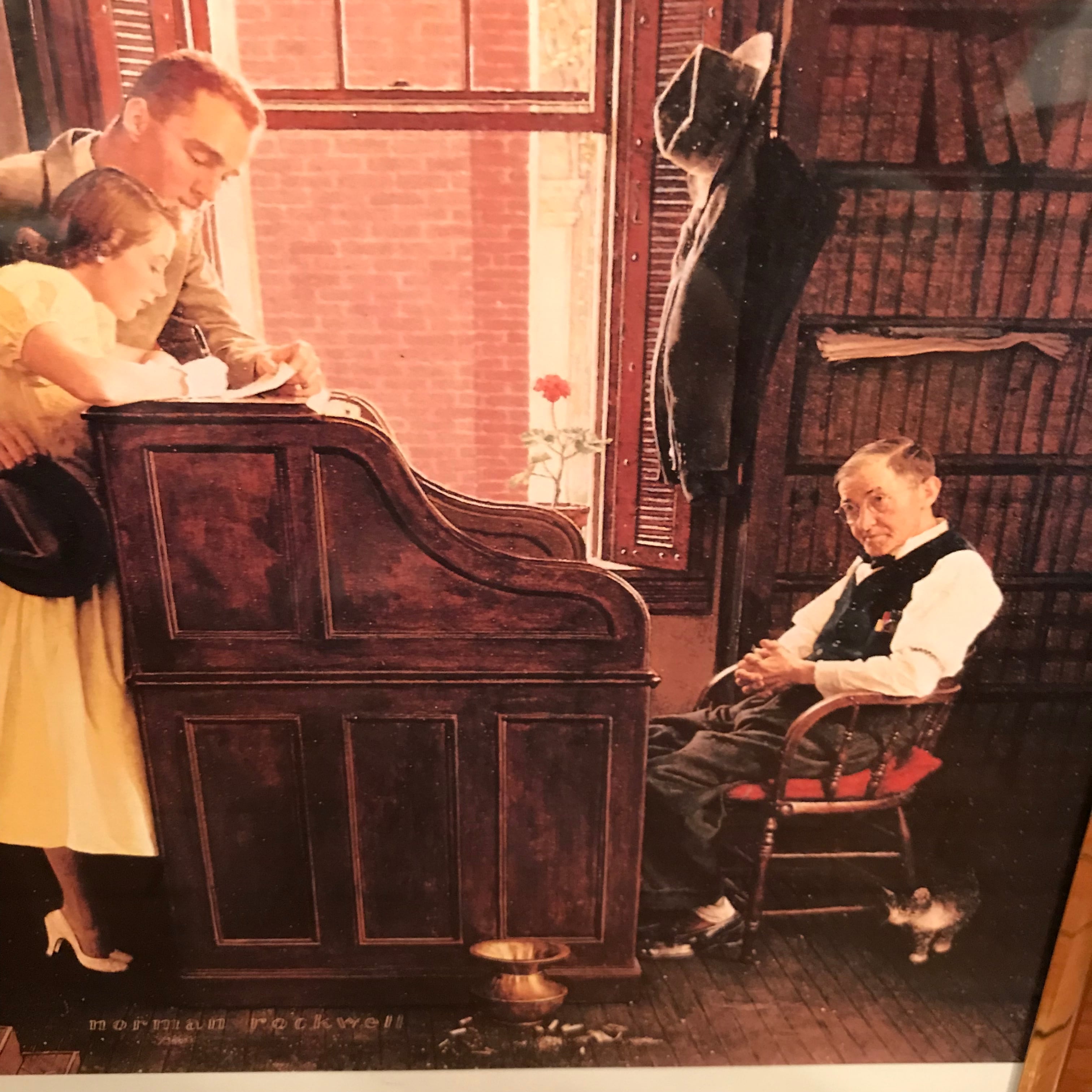 ノーマン・ロックウェルの結婚許可証 写真&額縁セット Marriage