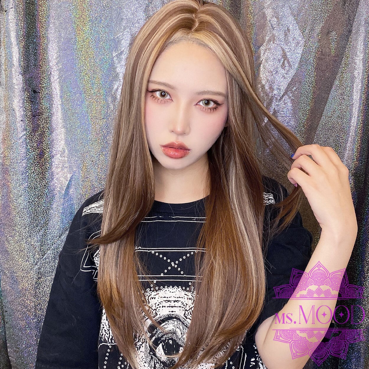 センターレース仕様 メッシュストレートロングウィッグ | ウィッグ