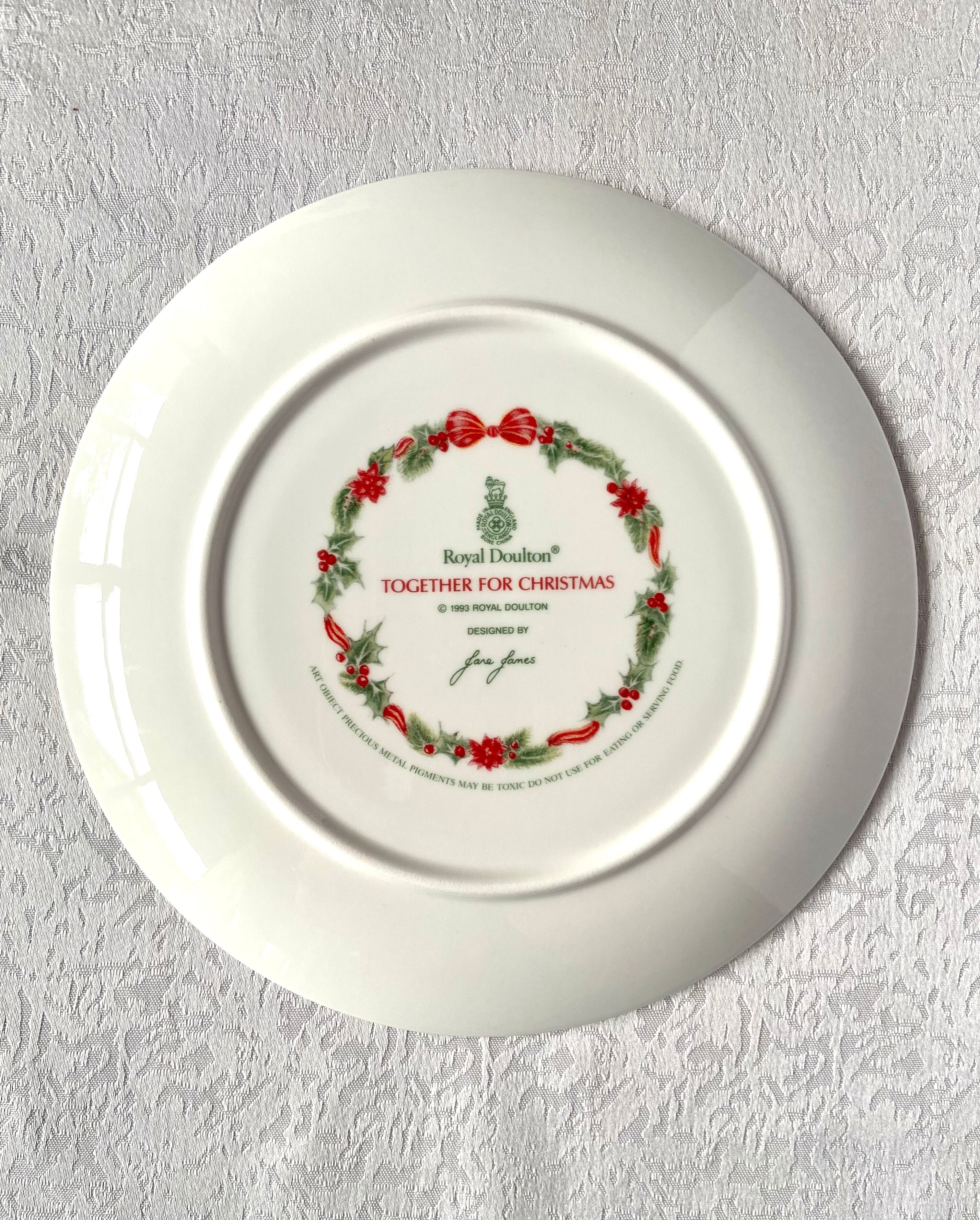 ロイヤルドルトン Royal Doulton クリスマス プレート 1993 TOGETHER