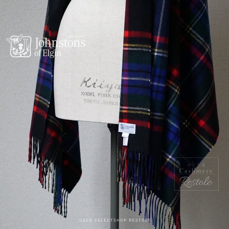 国内正規品・美品》ジョンストンズ カシミヤ大判ストール リカーラド