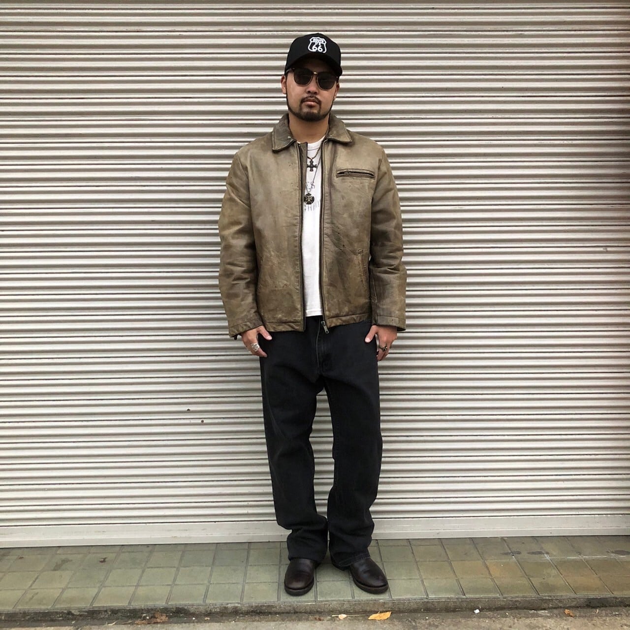 雰囲気抜群 90s Levis リーバイス ヴィンテージ 本革 レザー