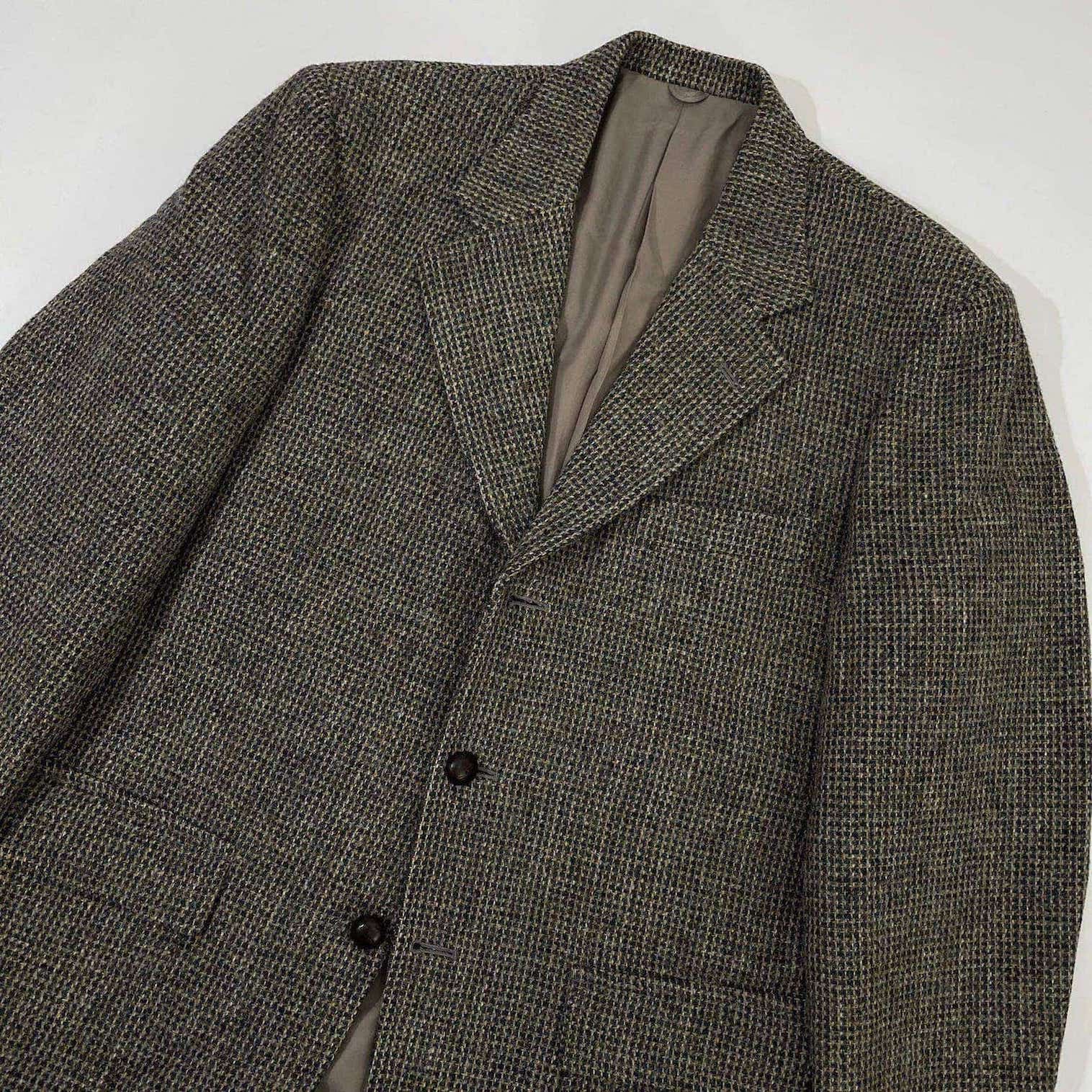 HARRIS TWEED ハリスツイード ピュアウール くるみボタン 3B