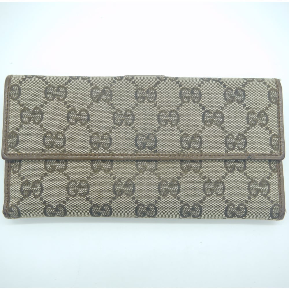 GUCCI グッチ GGキャンバス 二つ折り 長財布 231841・2091 ブラウン