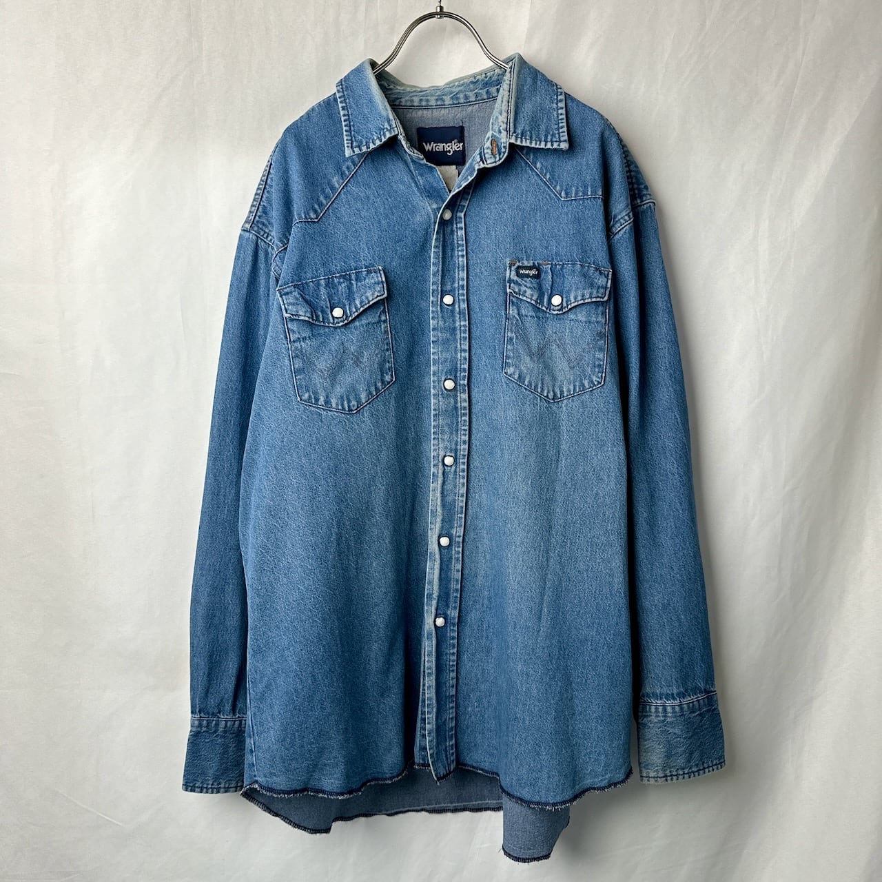80s wrangler ラングラー 良色落ち ボタン欠け デニムシャツ