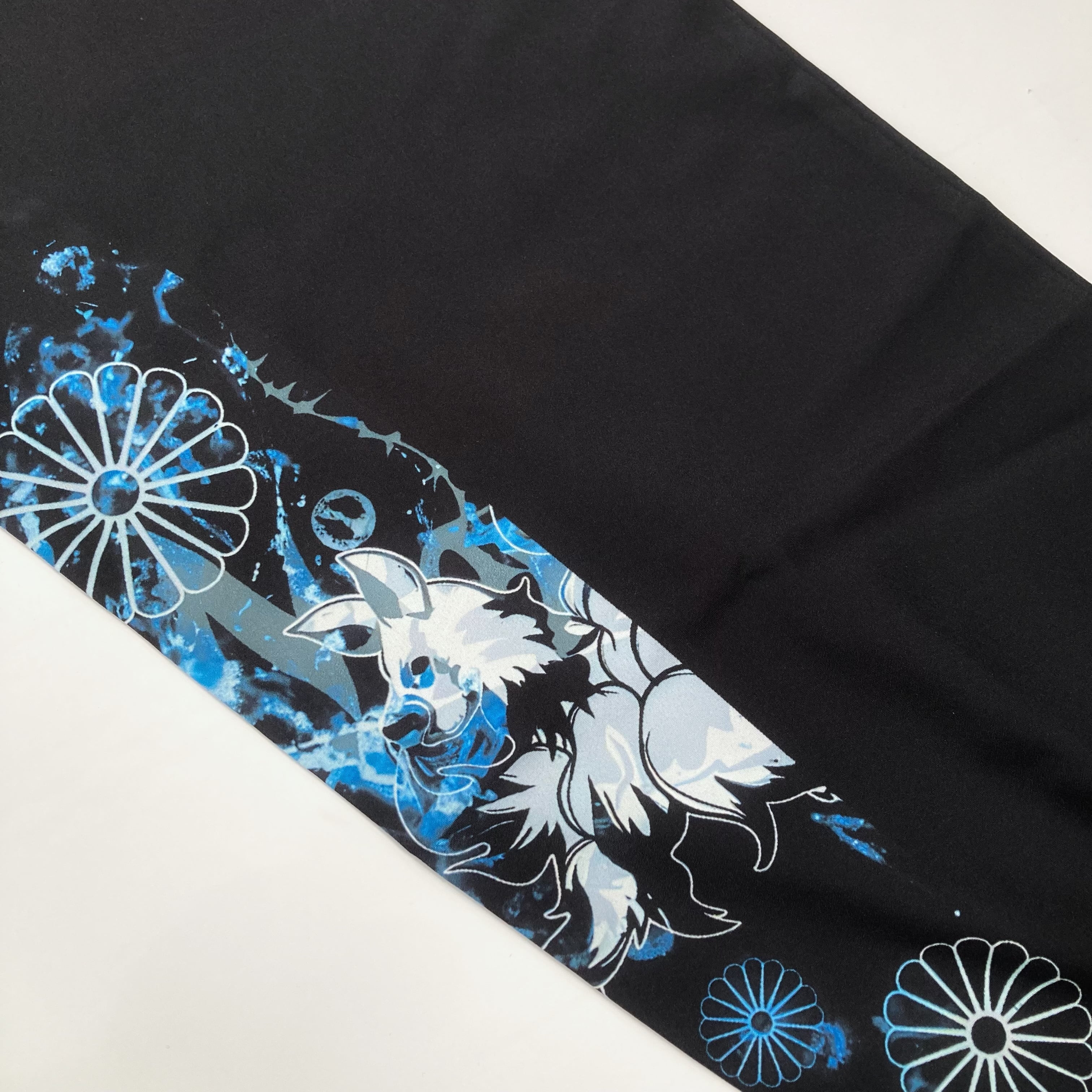 UNISEXブロッキングサルエルパンツ【和柄九尾(水色)】 | NIER CLOTHING