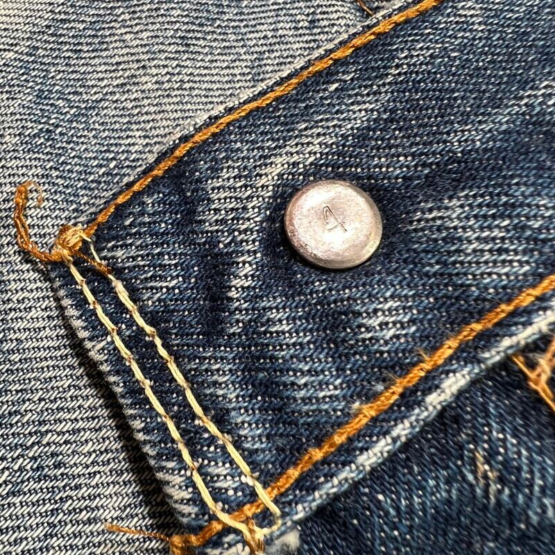 60's 70's LEVI'S リーバイス 501 デニム Big E 並行ステッチ 刻印4 足