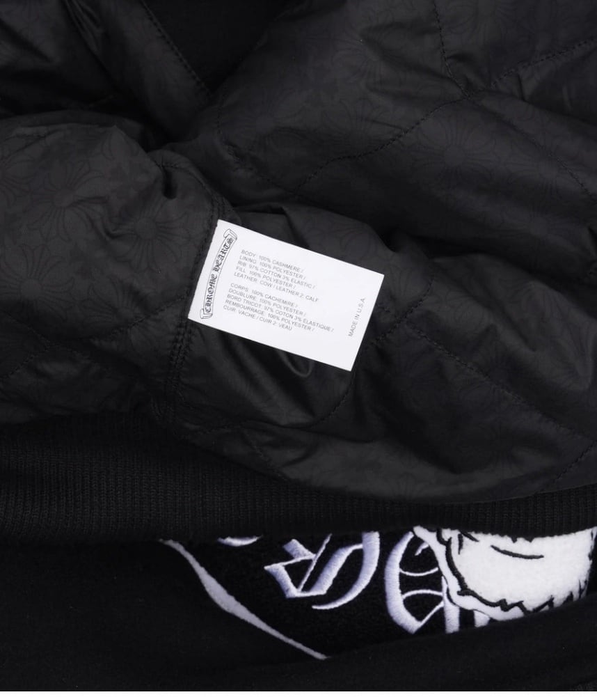 CHROME HEARTS クロムハーツ Cashmere and Leather Varsity Jacket