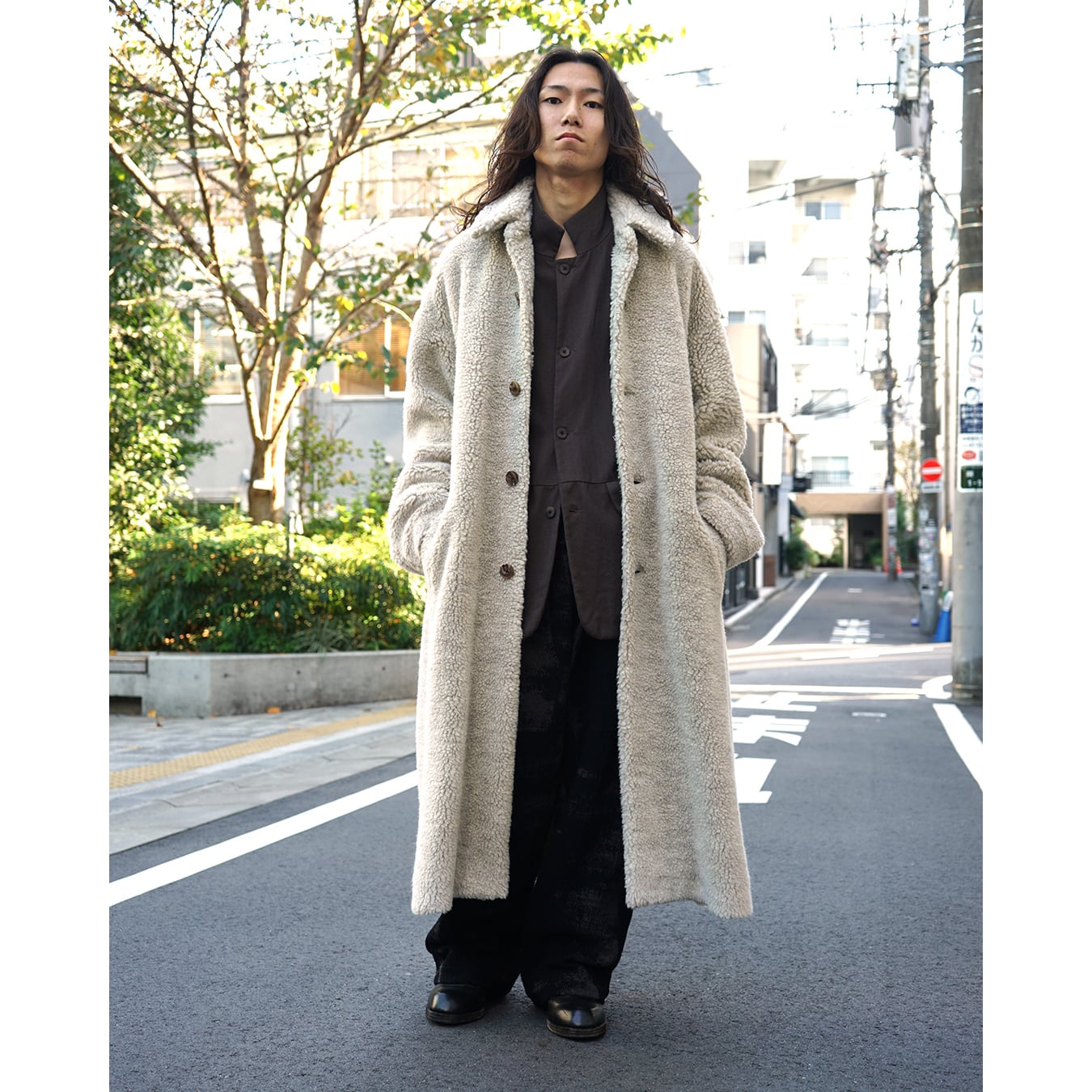 Blanc YM] (ブランワイエム) BL-21A-WPBC Wool Pile Balmacaan coat