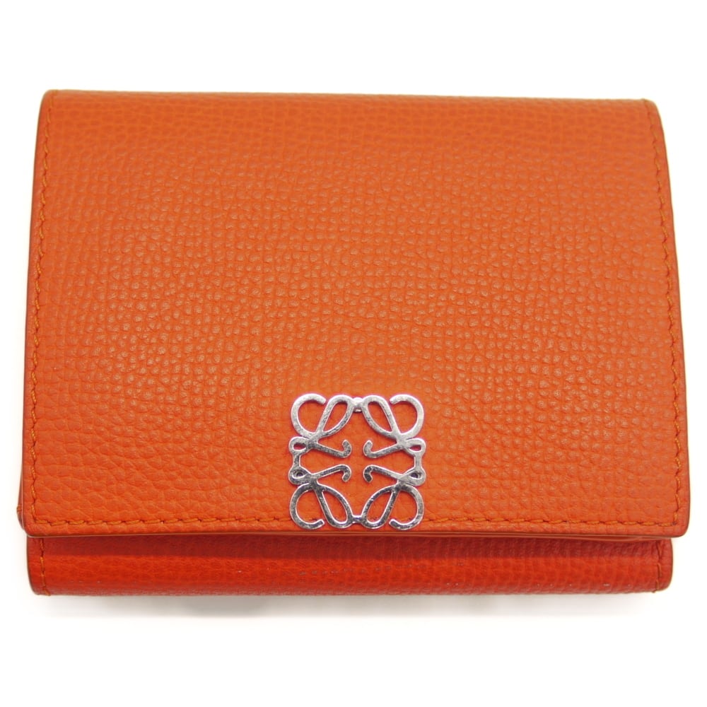 LOEWE ロエベ アナグラム トライフォールドウォレット オレンジ