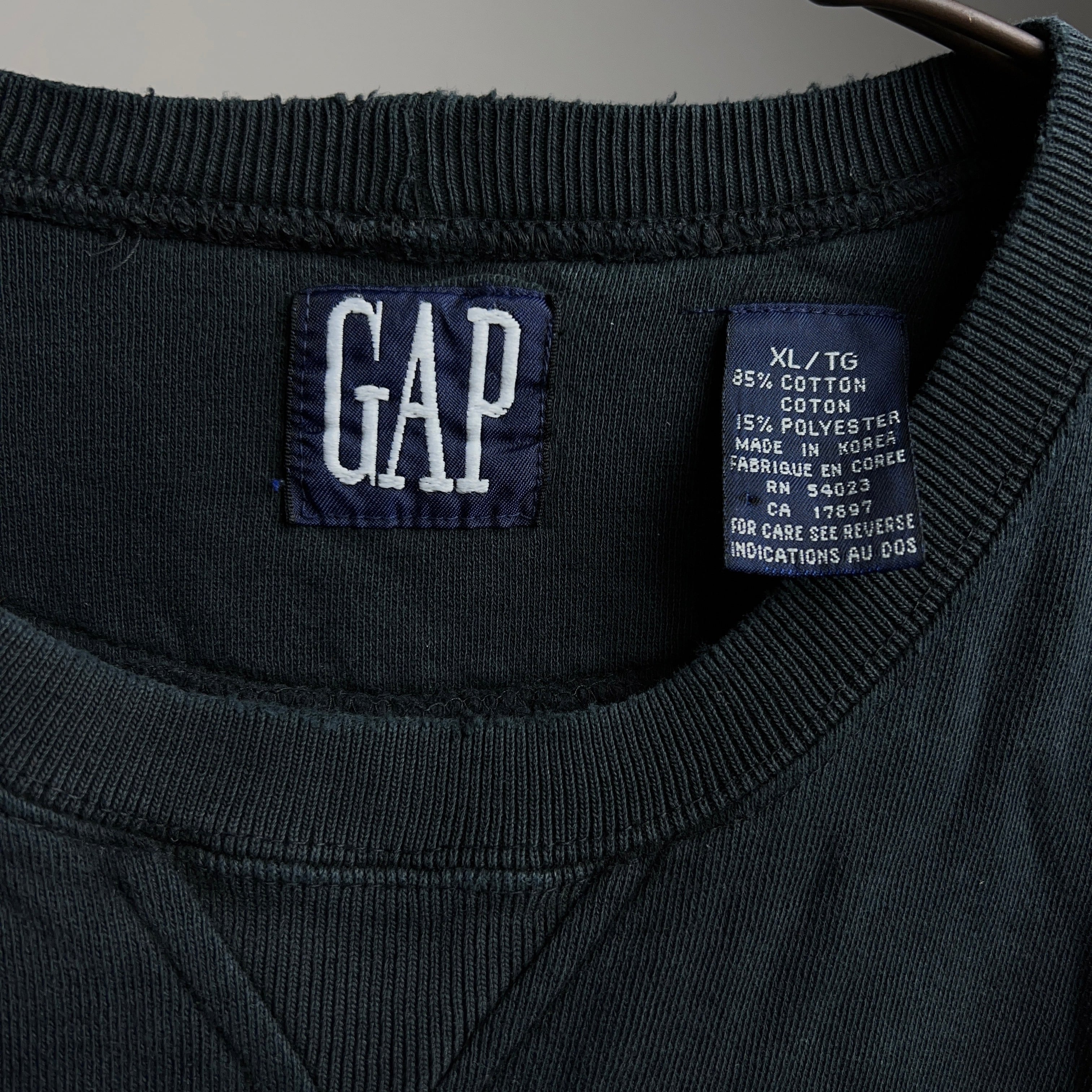 90's old GAP Sweatshirt 90年代 オールドギャップ 無地 スウェット 黒