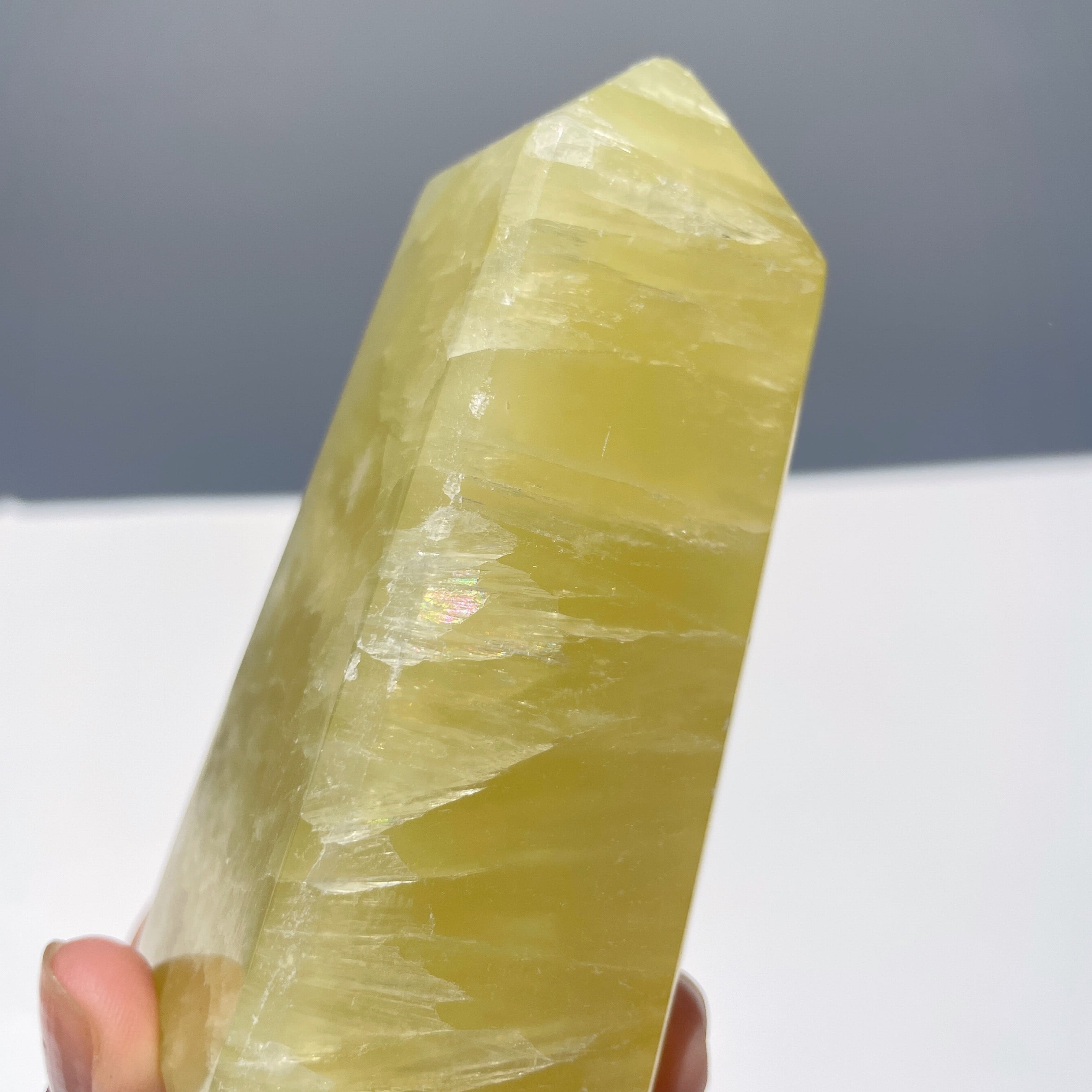 イエローカルサイト タワー型12◇Yellow Calcite◇天然石・鉱物