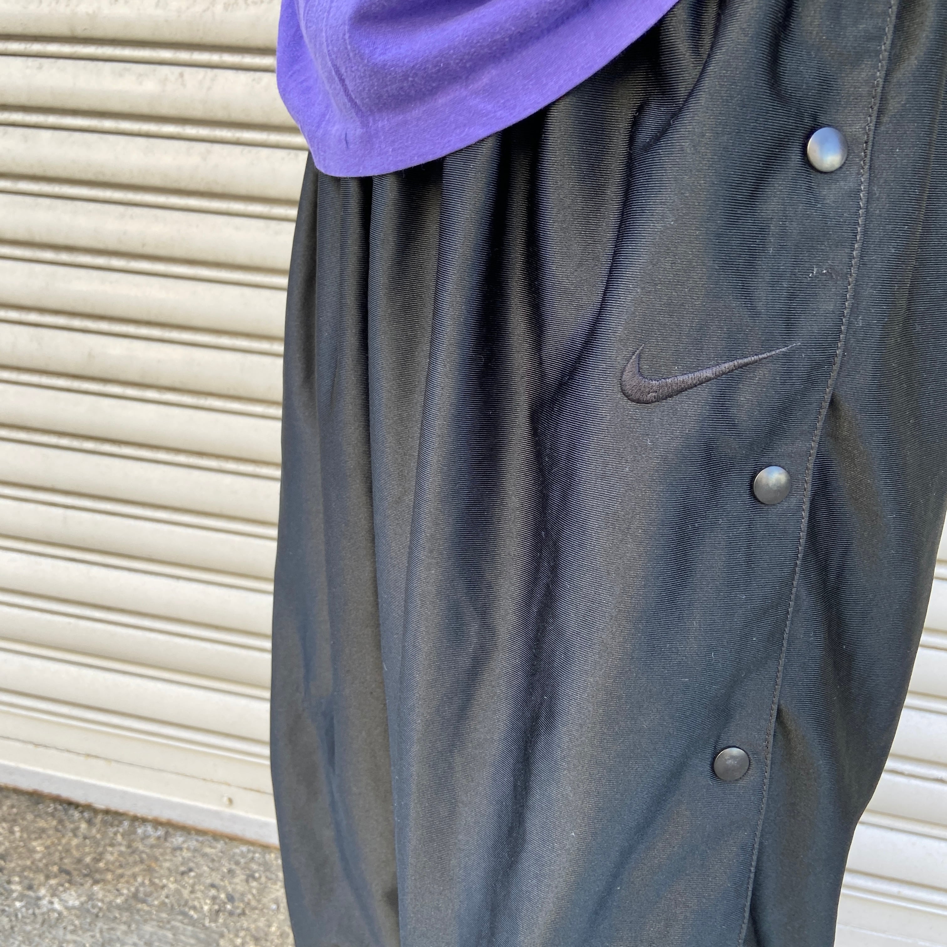 90s NIKE サイドスナップボタントラックパンツ ブラック XL 黒 | 古着