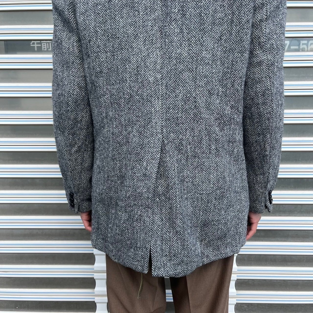 80s カナダ製 Harris Tweed ヘリンボーン ハリスツイード テーラード L