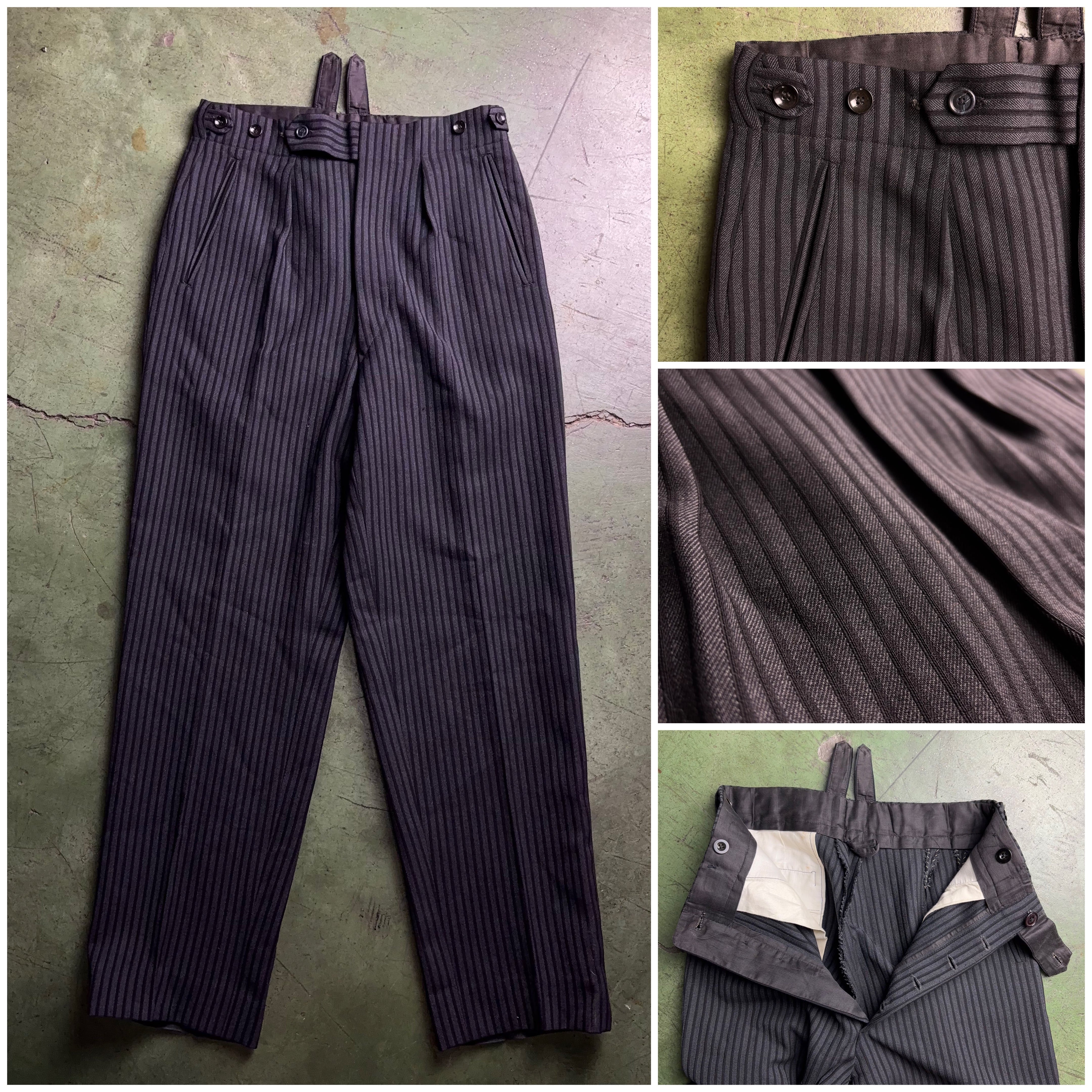 50's~ EURO Vintage Stripe Wide Slacks 50年代~ ユーロ ビンテージ