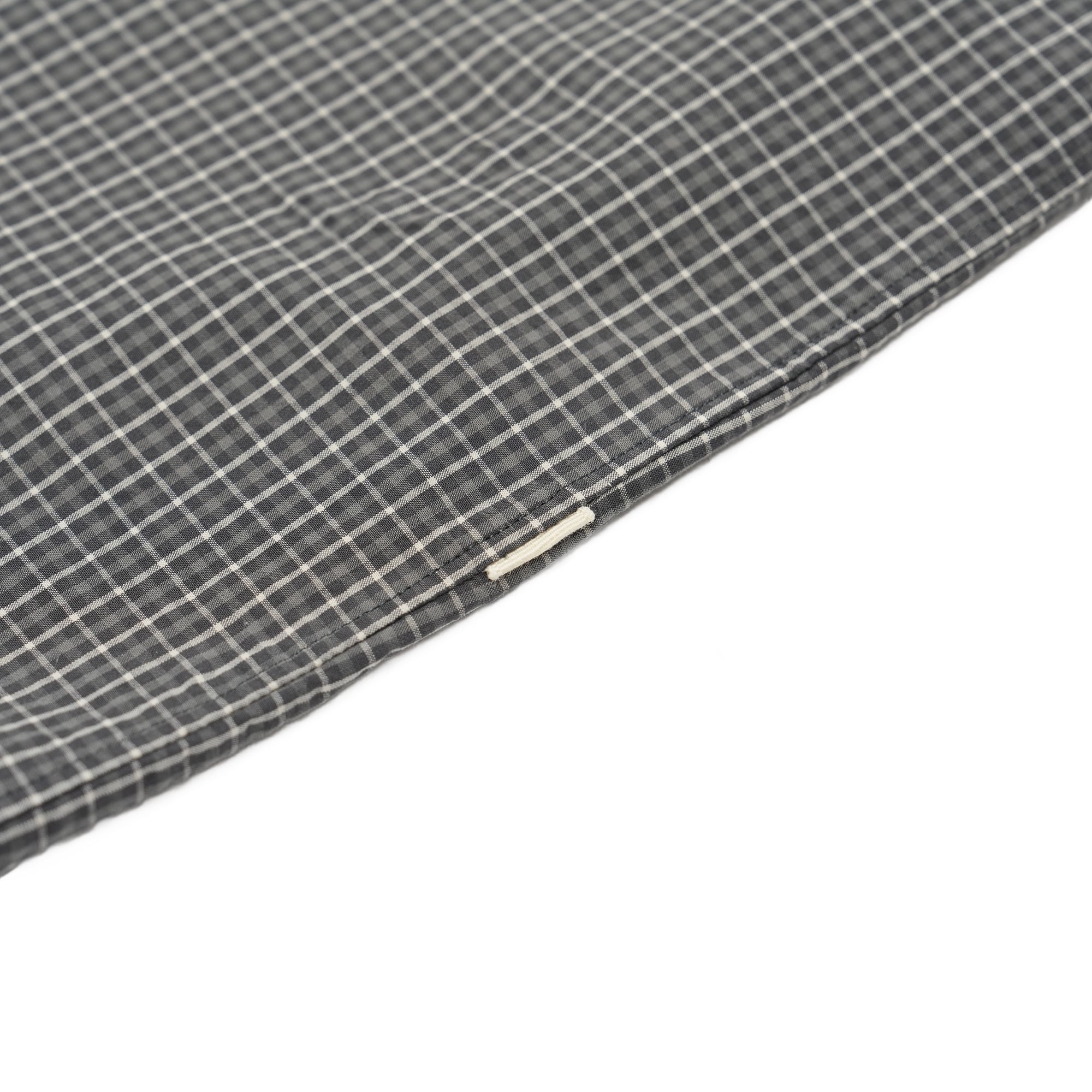 Cotton Poplin Pin Check Wide Shirts (black×gray) | OVY