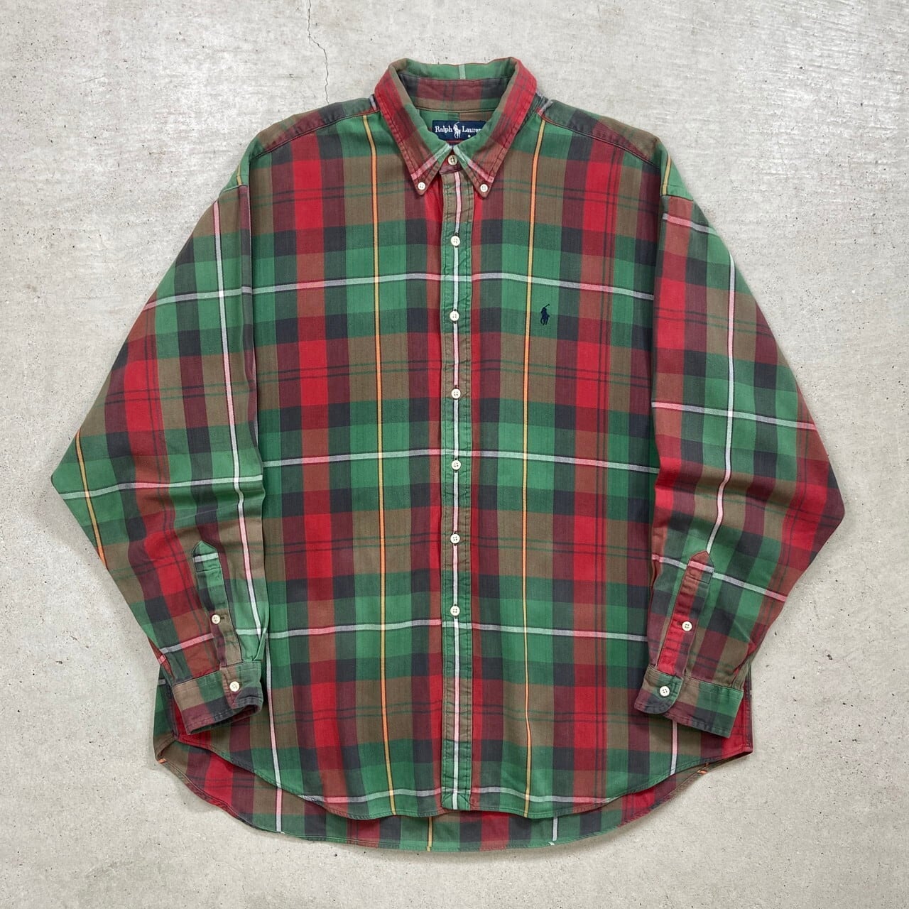 90年代 Ralph Lauren ラルフローレン BIG SHIRT チェックシャツ ライト