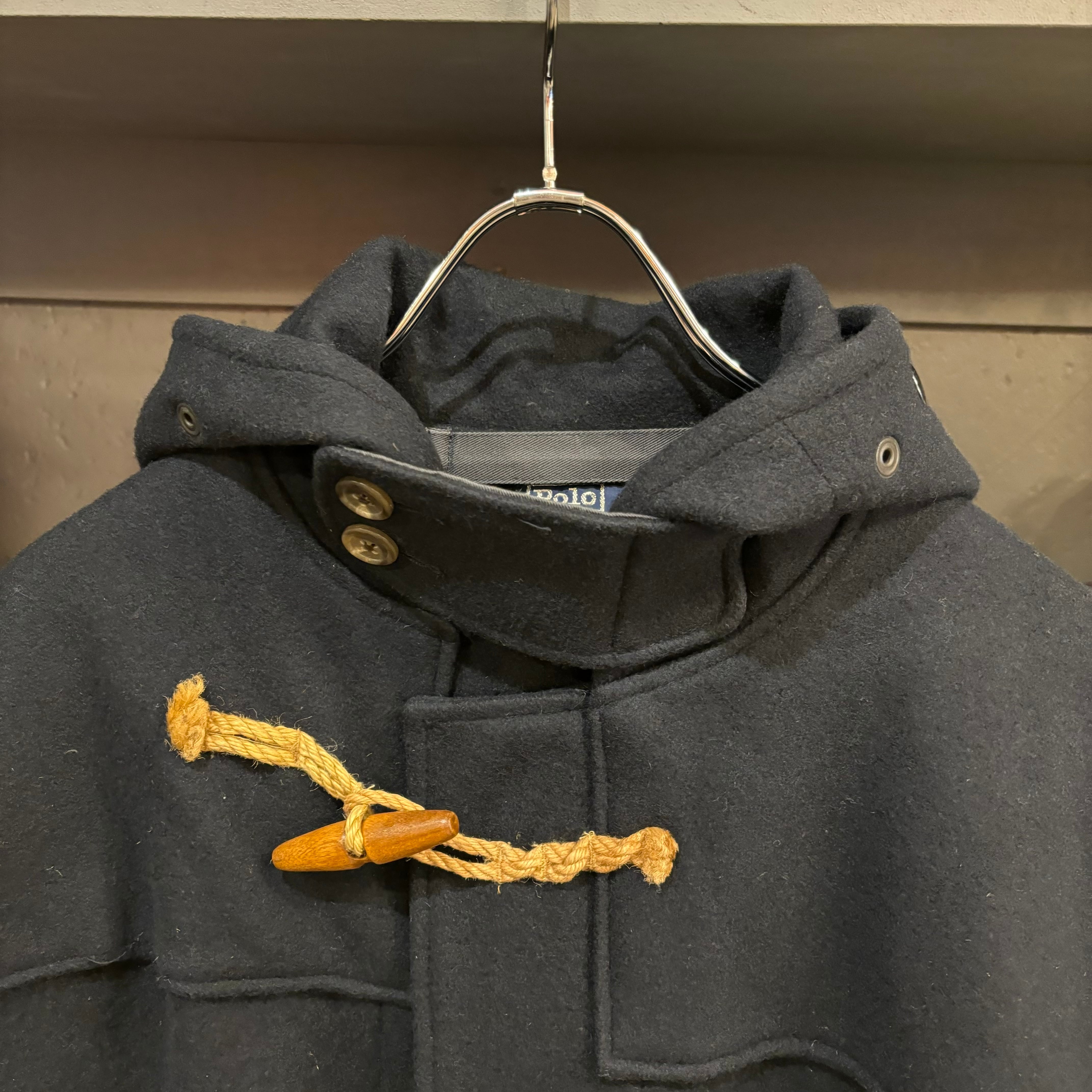 90s USA製 ラルフローレン ウールメルトンダッフルコート POLO RALPH