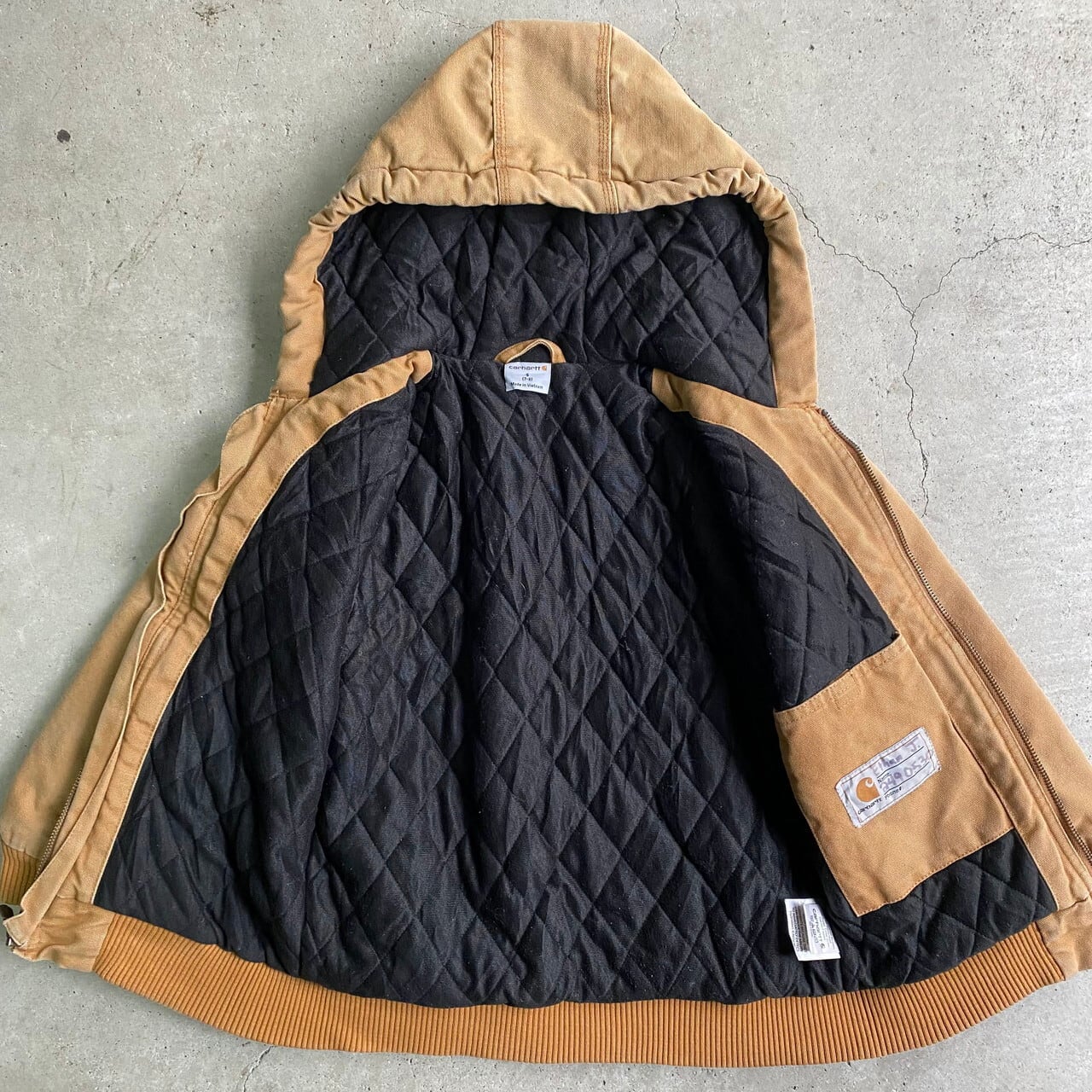 kids】Carhartt カーハートダック地 アクティブパーカー キッズS 7-8歳