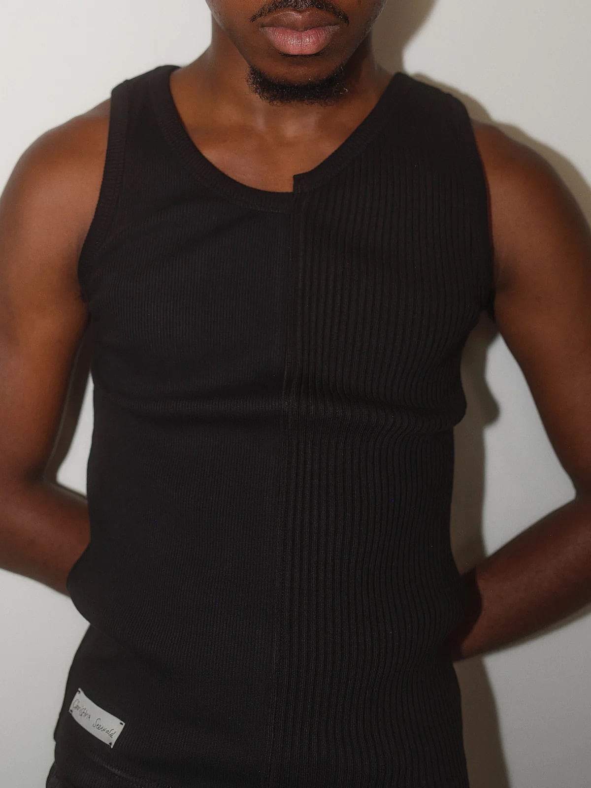 CHRISTINA SEEWALD - ASYMMETRIC VEST TOP, BASICS / BLACK | Brownie
