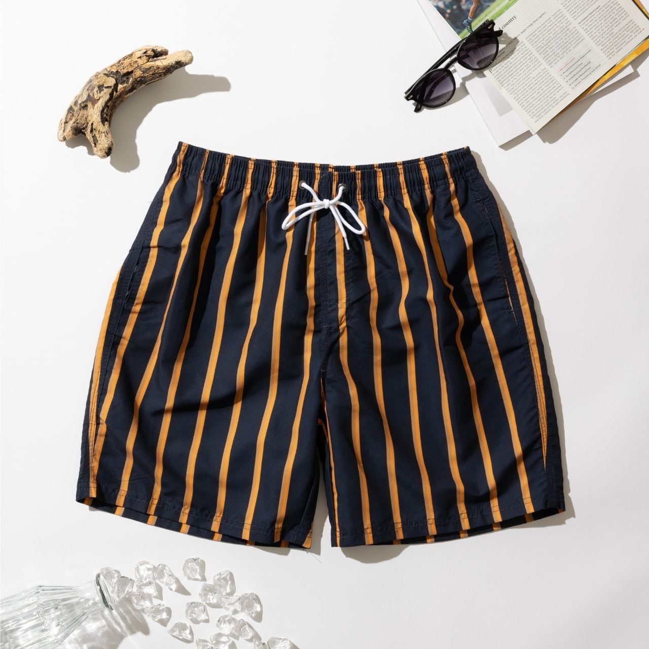 サーフパンツ NAVY×ORANGE STRIPE | Whitby Wear - 英国サーフパンツ