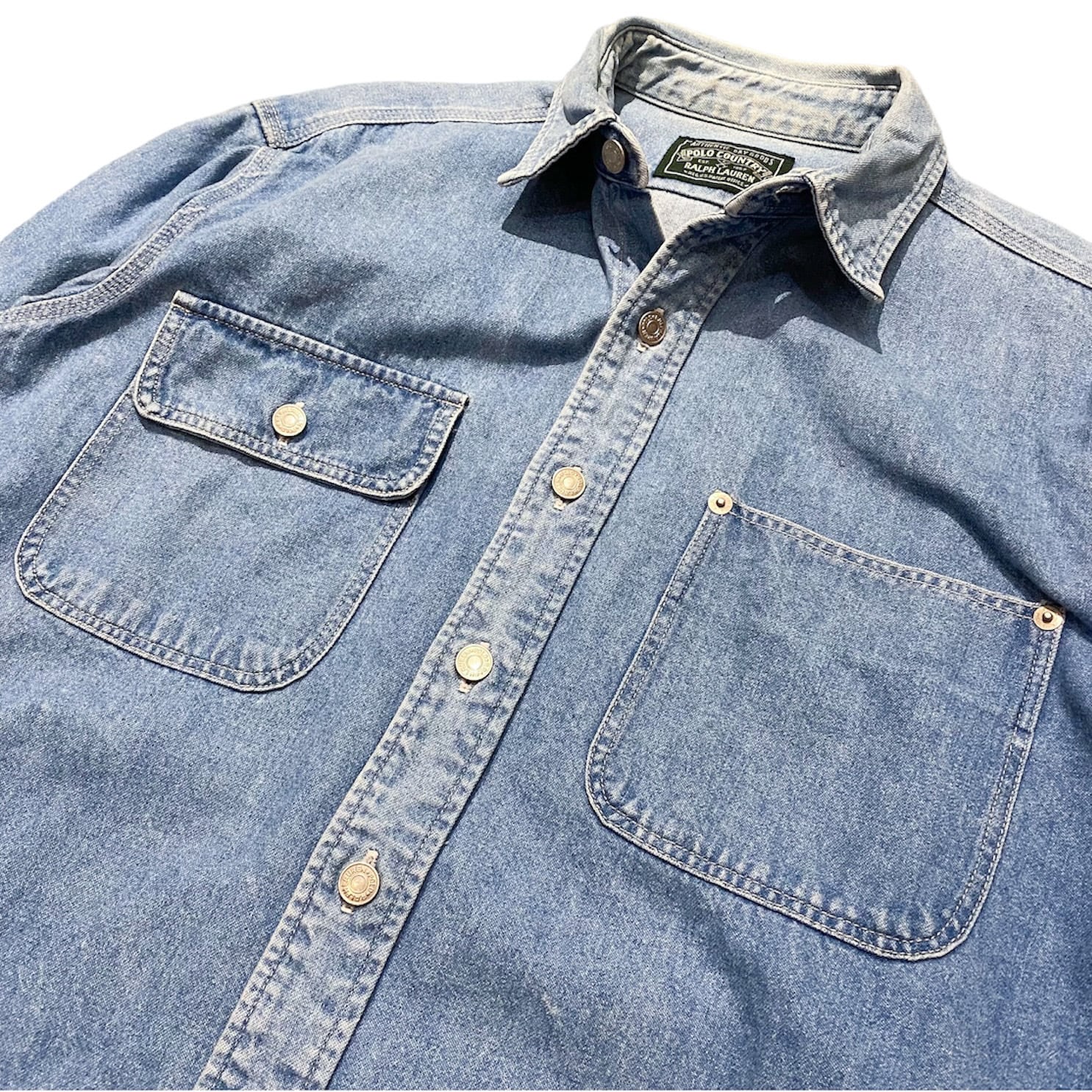 90s POLO COUNTRY RALPH LAUREN Denim Shirt L / ラルフローレン ポロ