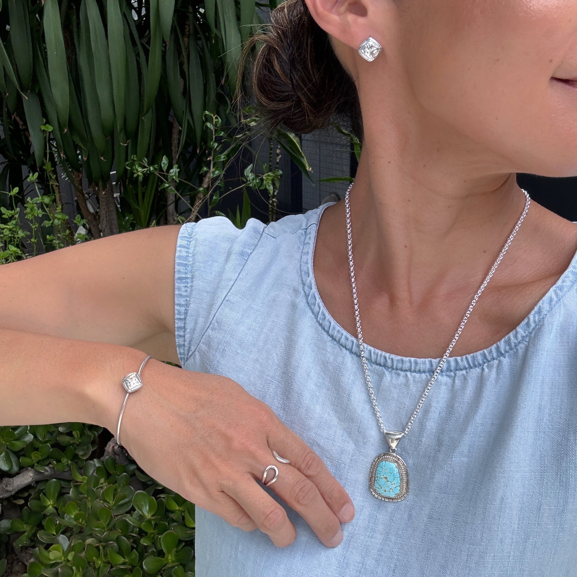 Indian Jewelry 》ナンバーエイト ターコイズ ペンダント 一点物