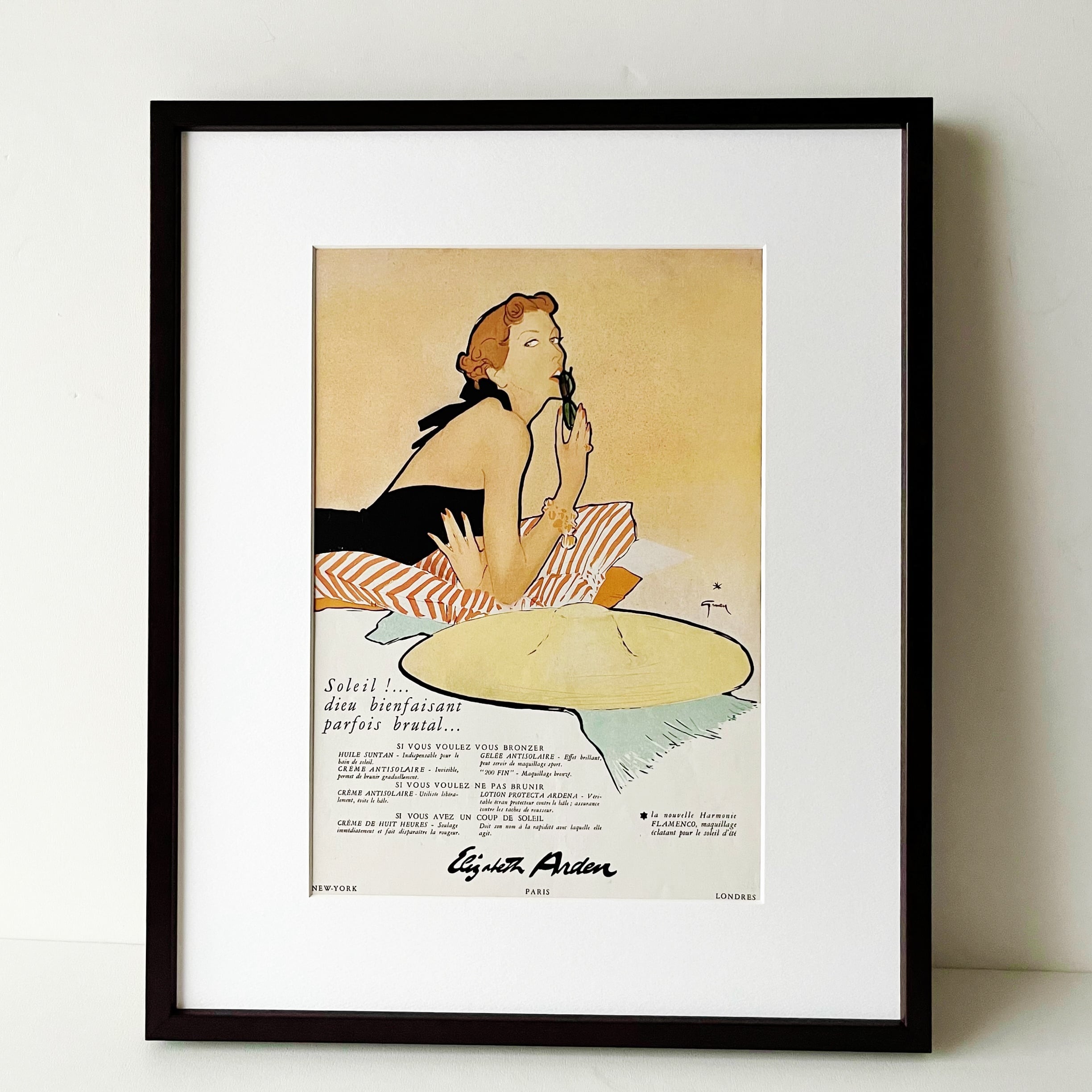 1950 広告＞ Rene Gruau Elisabeth ARDEN ポスター ヴィンテージ