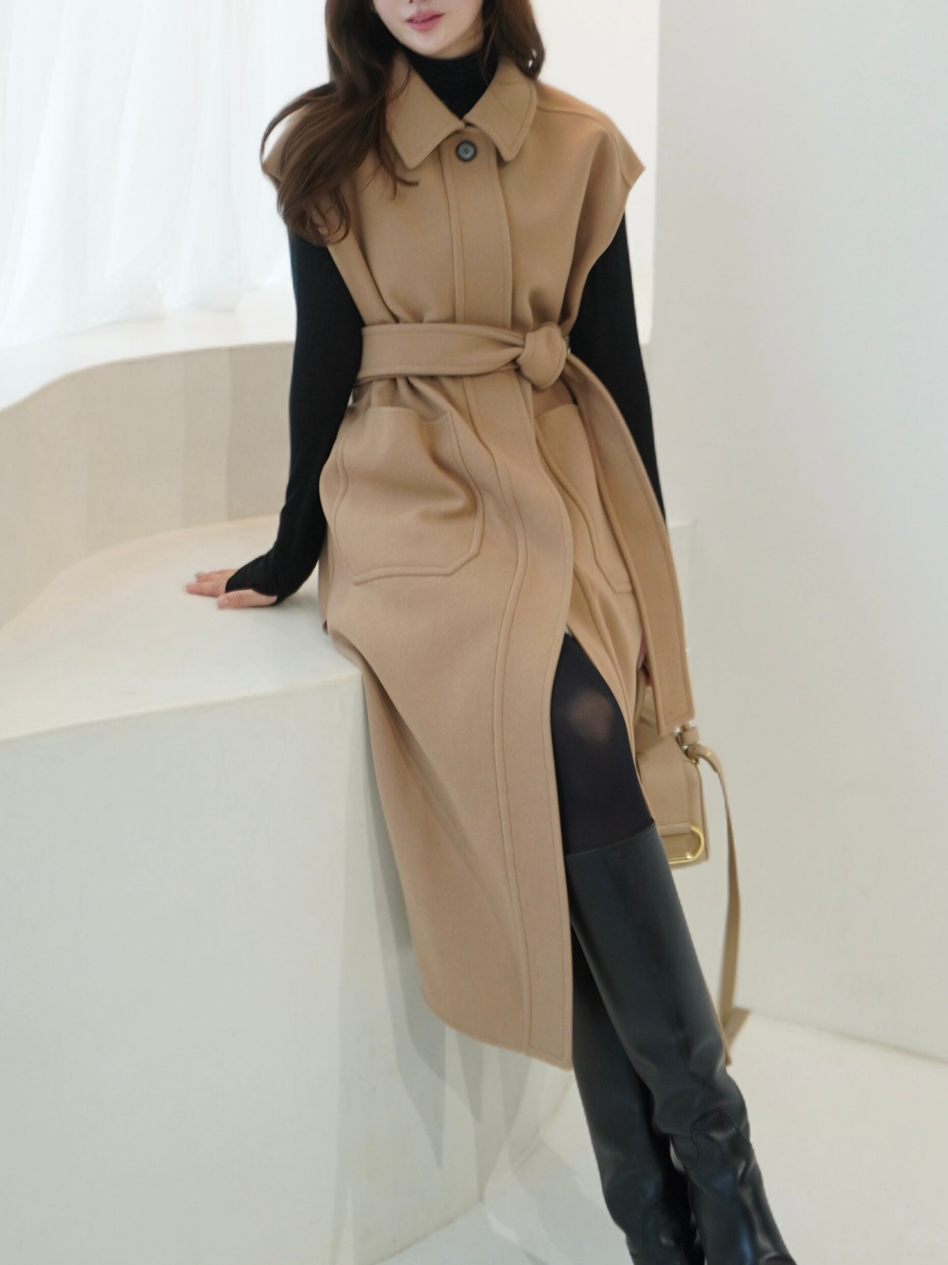 HYEON ted stole camel ヘヨン HYEON (ヘヨン) official online store