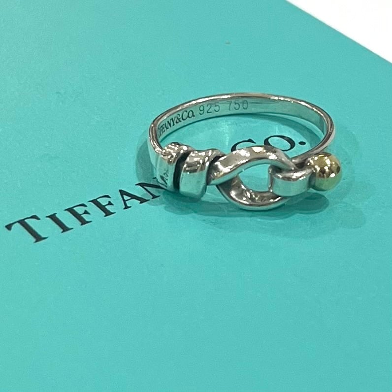 TIFFANY&CO】T1996 コンビツイストリング 12.5号／シルバー925×K18