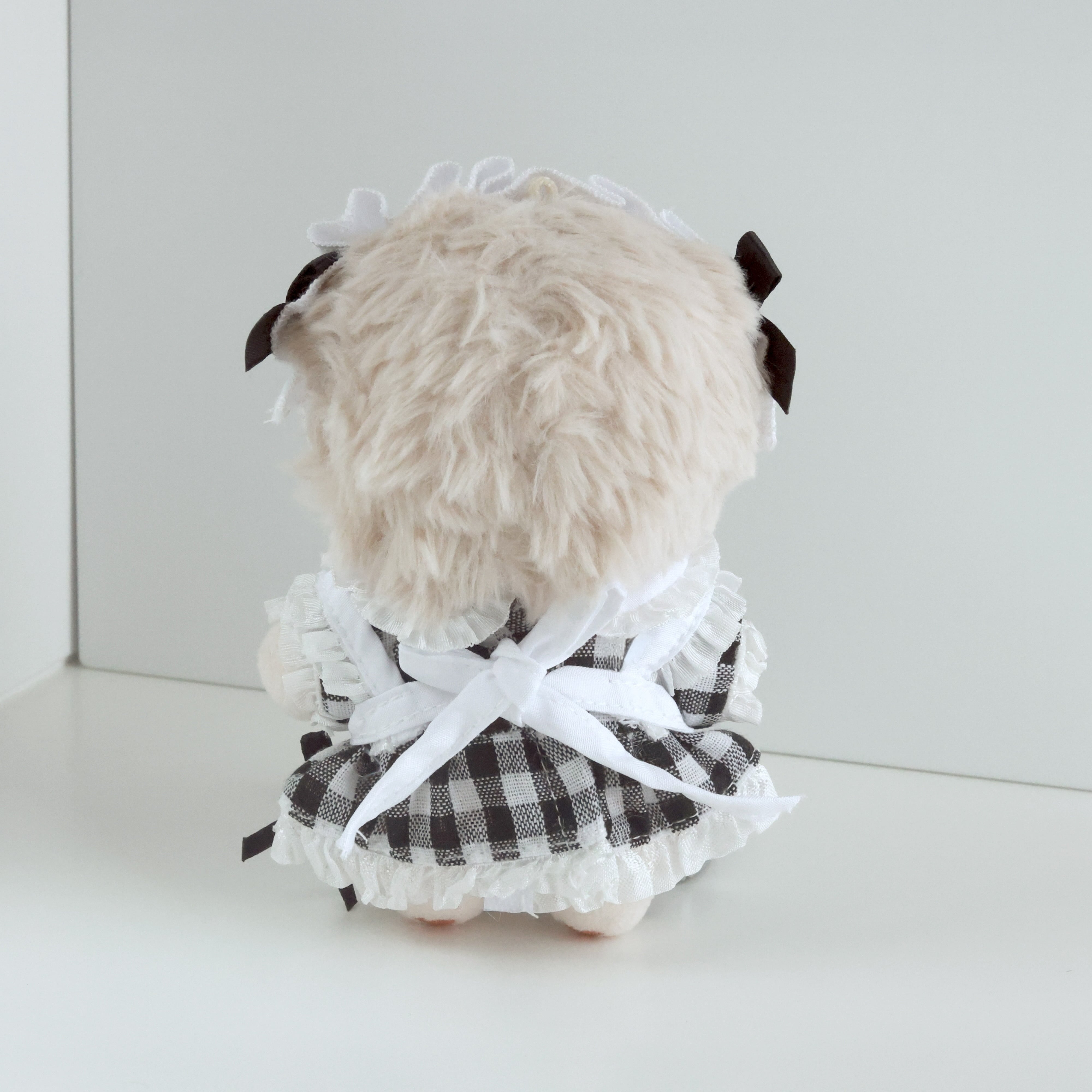 10cm 着せ替え ぬいぐるみ服 ぬい服 メイド ドレス チェック推しぬい