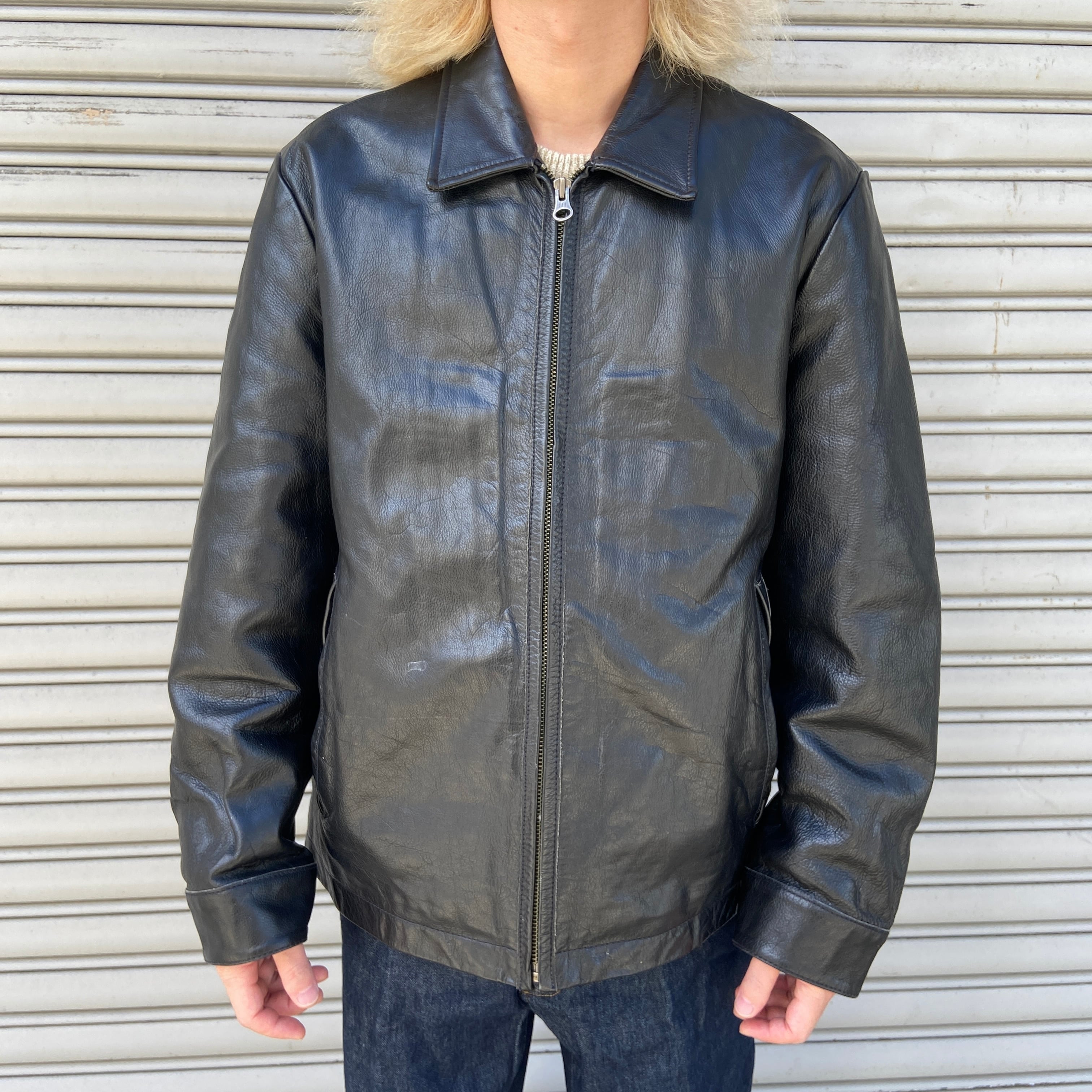 00s GAP オールドギャップ レザージャケット 本革 ブラック M | 古着屋 Uan