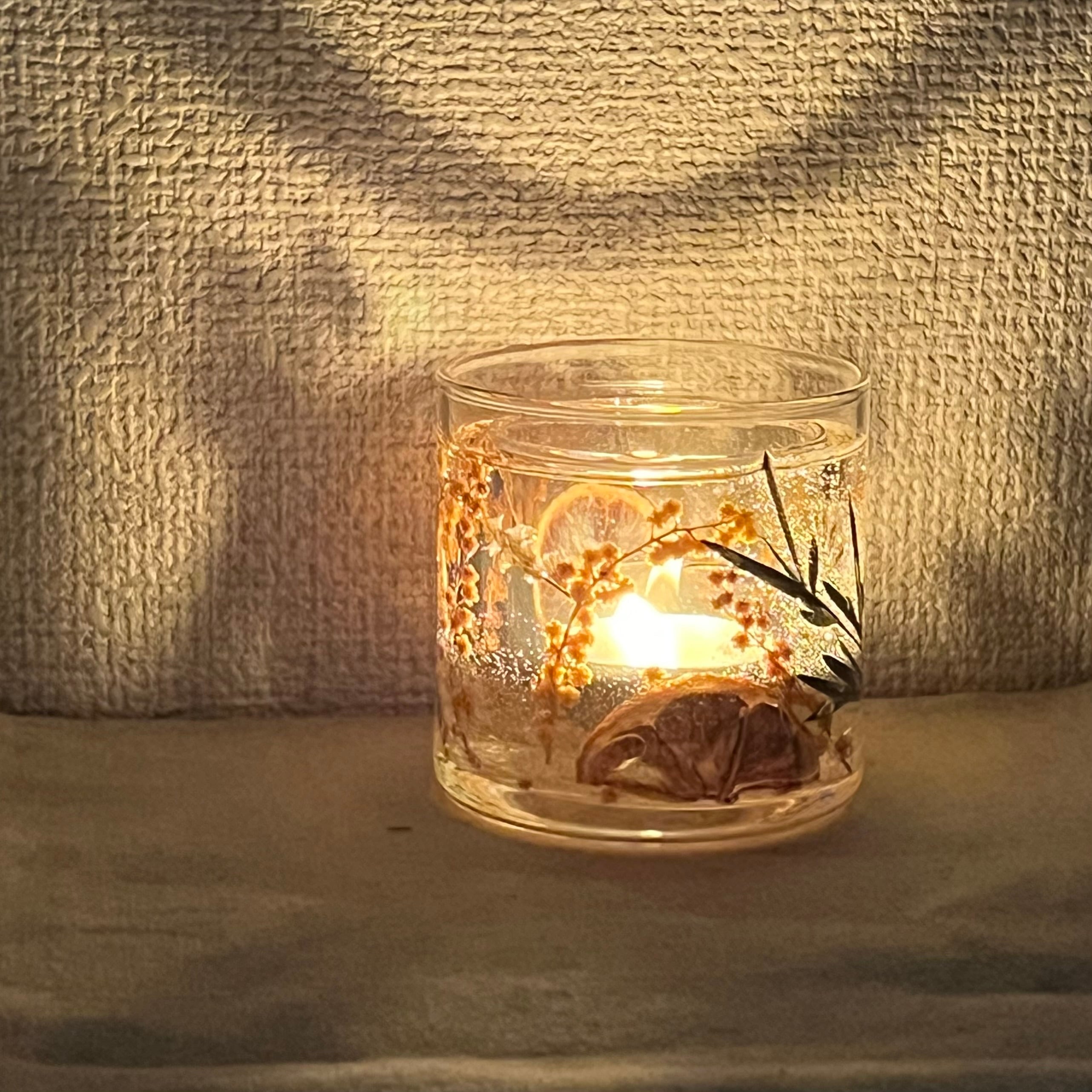 ミモザのジェルキャンドルホルダー/tea light candle付き | -SDGsな
