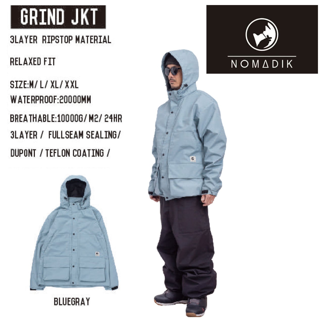 23-24 NOMADIK GRIND JKT スノーボード ウェア ノマディック